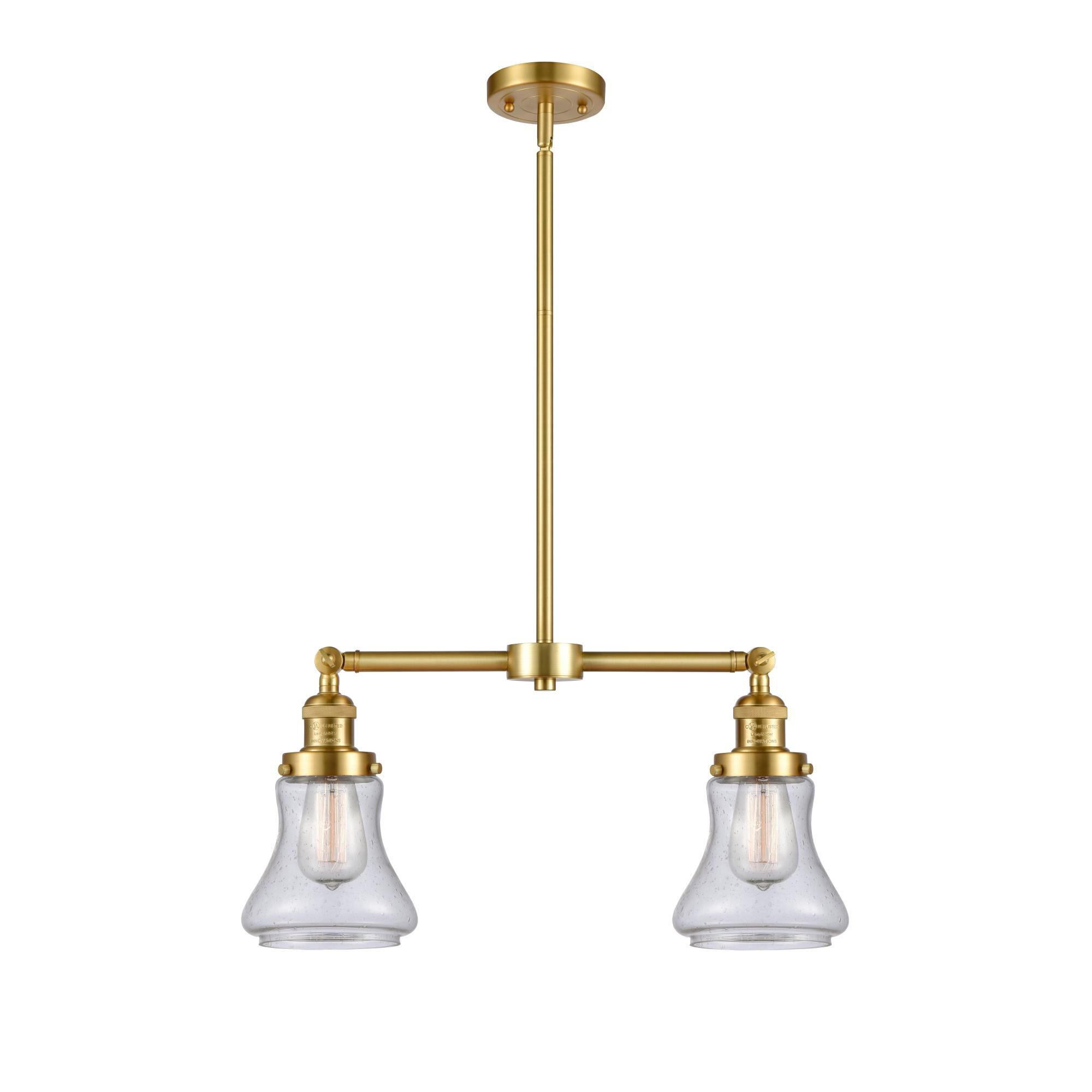 Shown in Satin Gold finish and Seedy Bellmont glass
