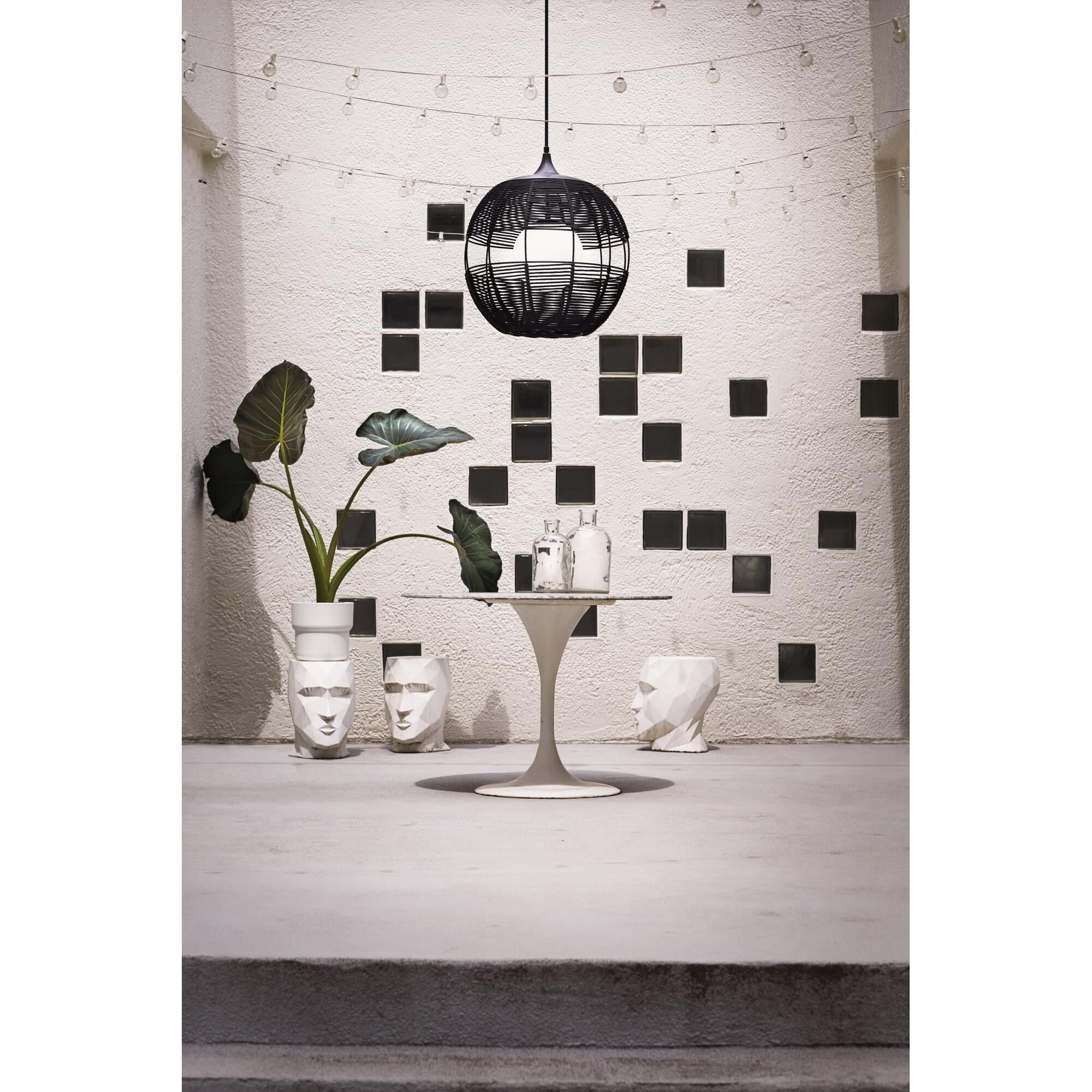 Shown in Black finish and Etched Opal glass