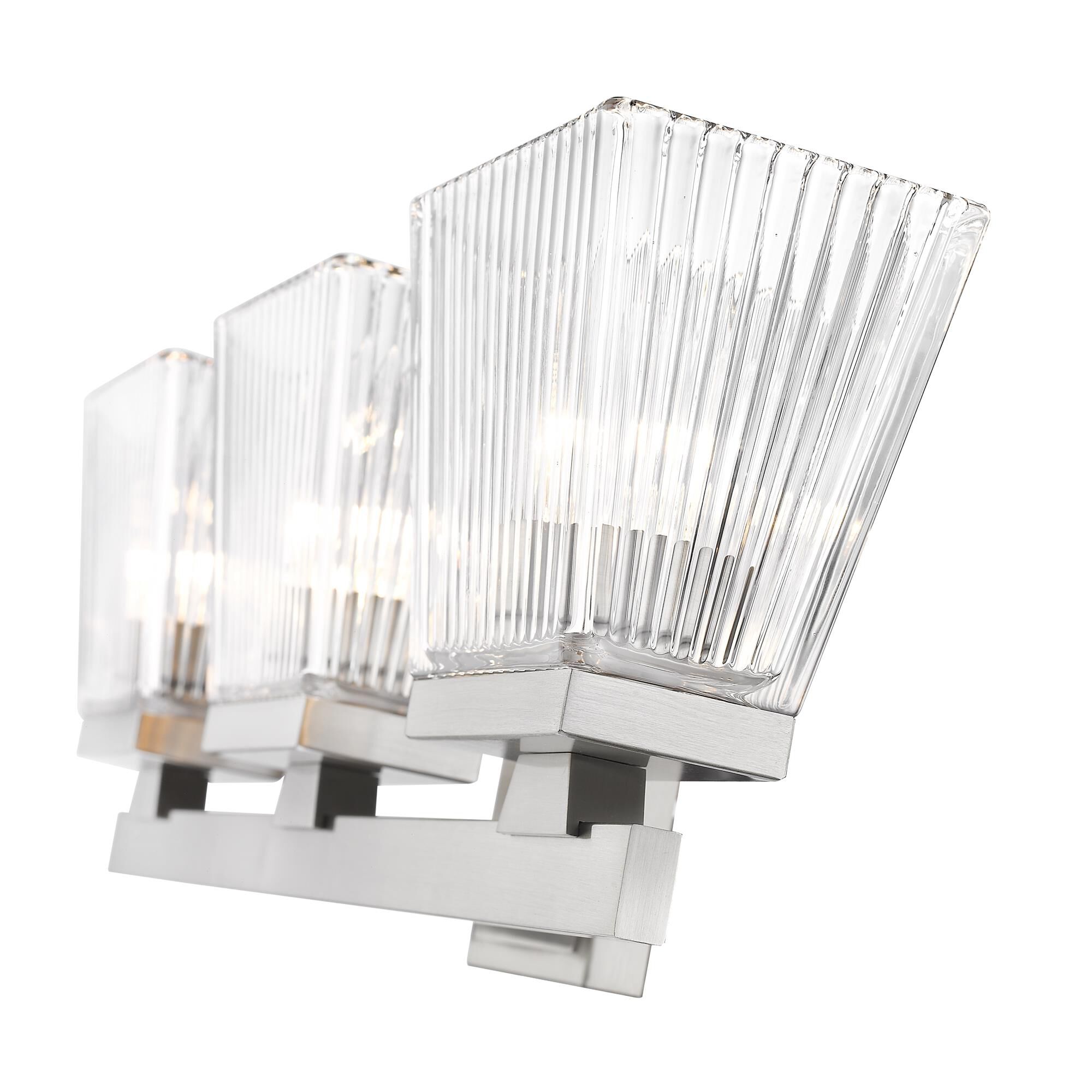 Shown in Brushed Nickel finish and Glass shade
