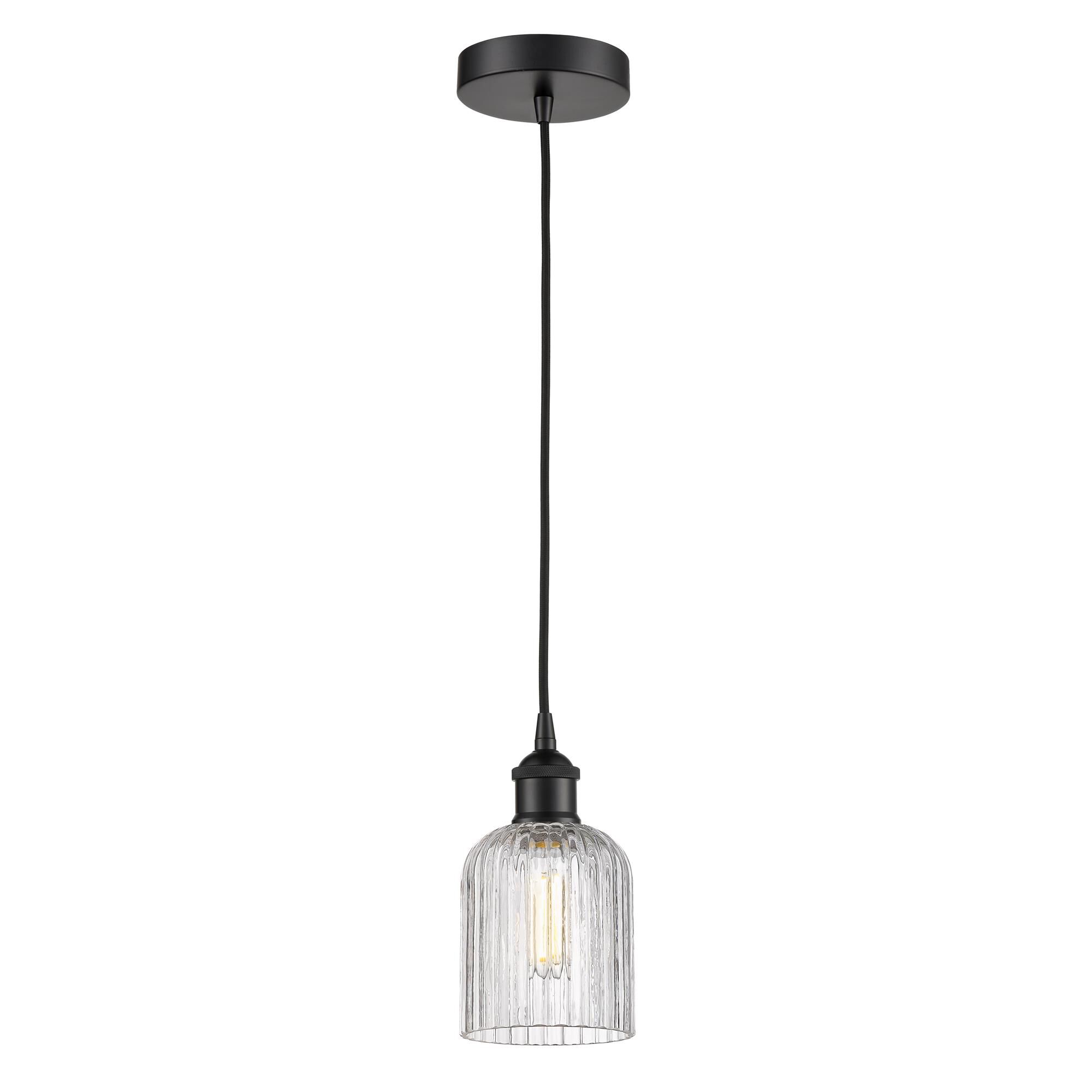 Shown in Matte Black finish and Clear glass