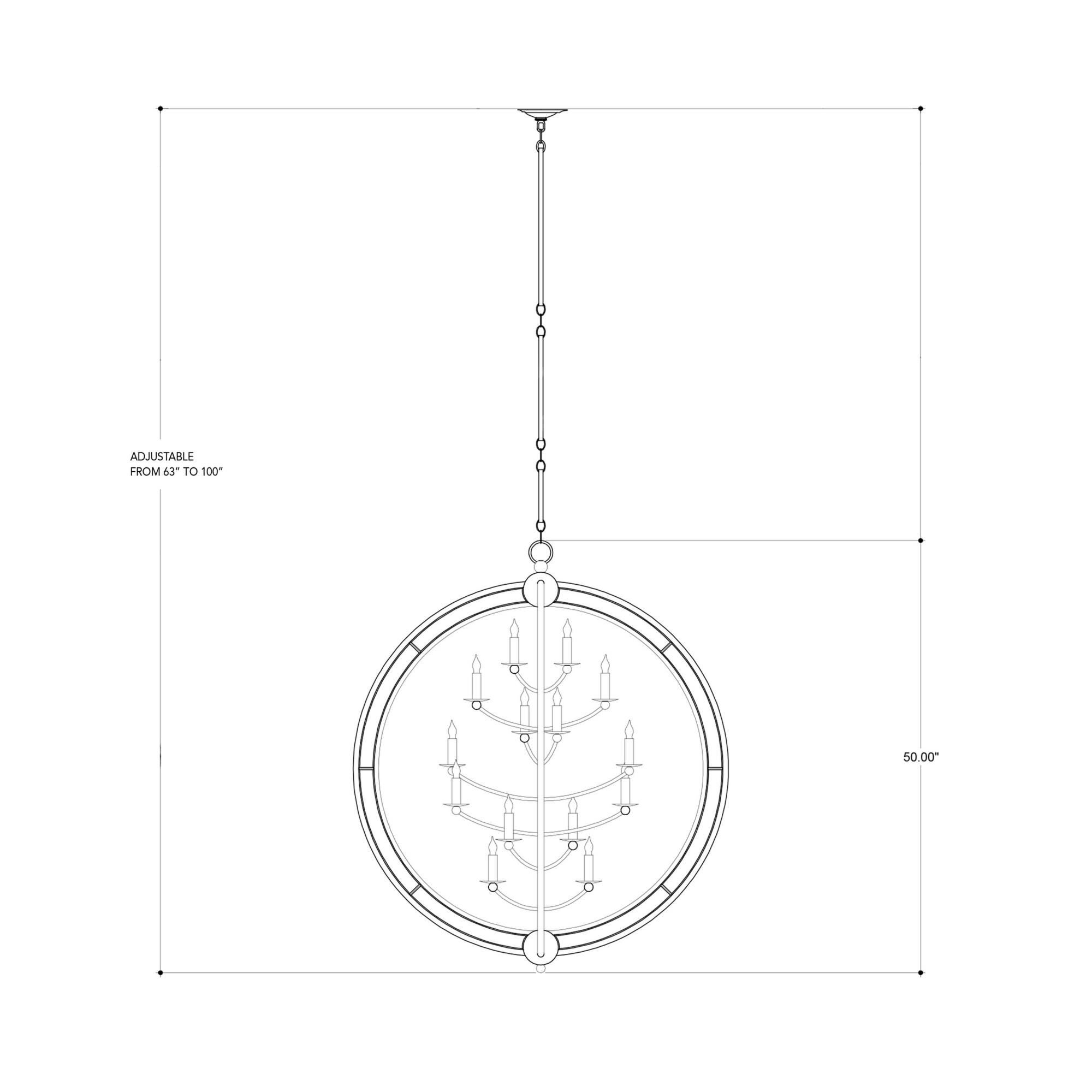 Aphrodite 43 Inch 14 Light Chandelier by Currey and Company