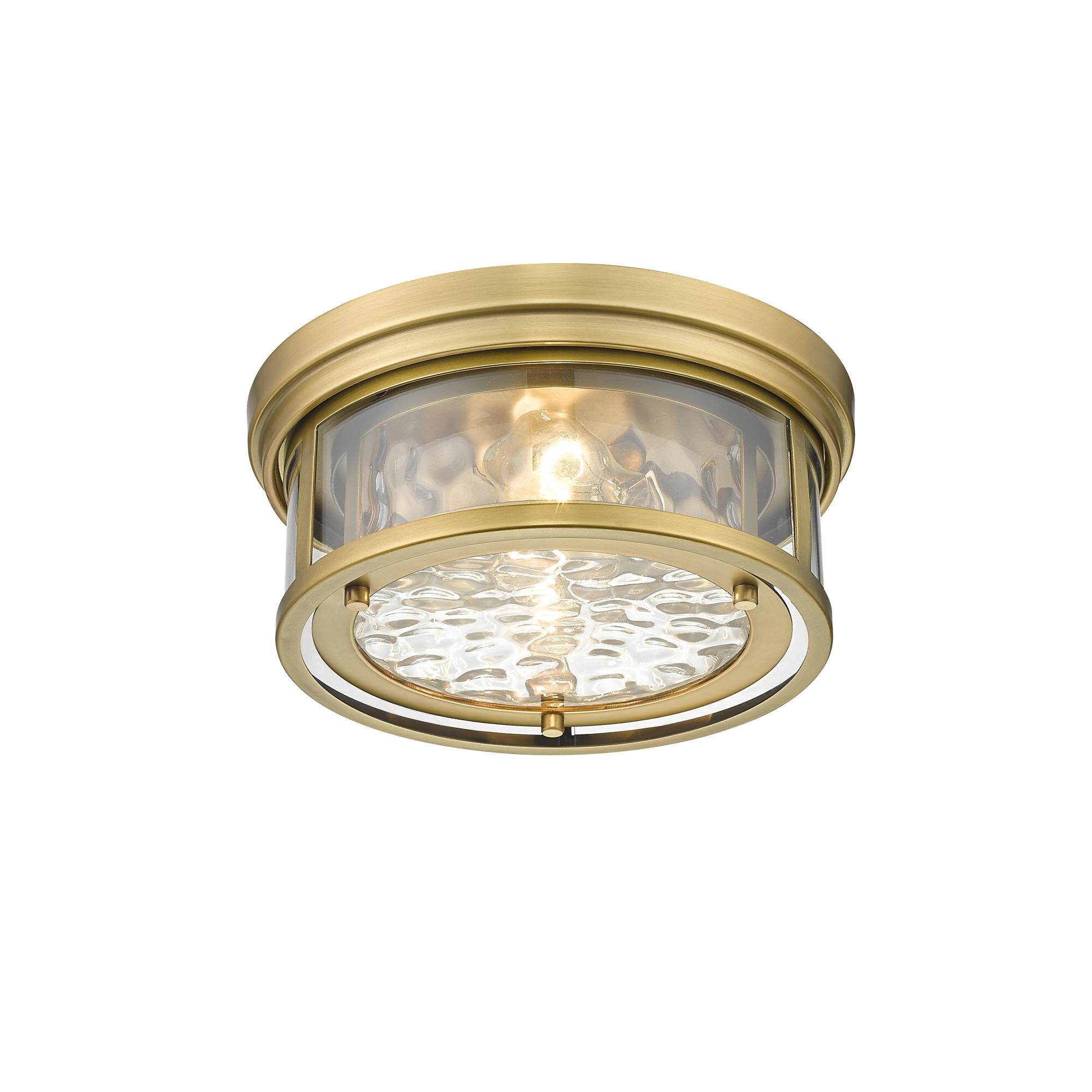 Shown in Rubbed Brass finish and Glass shade