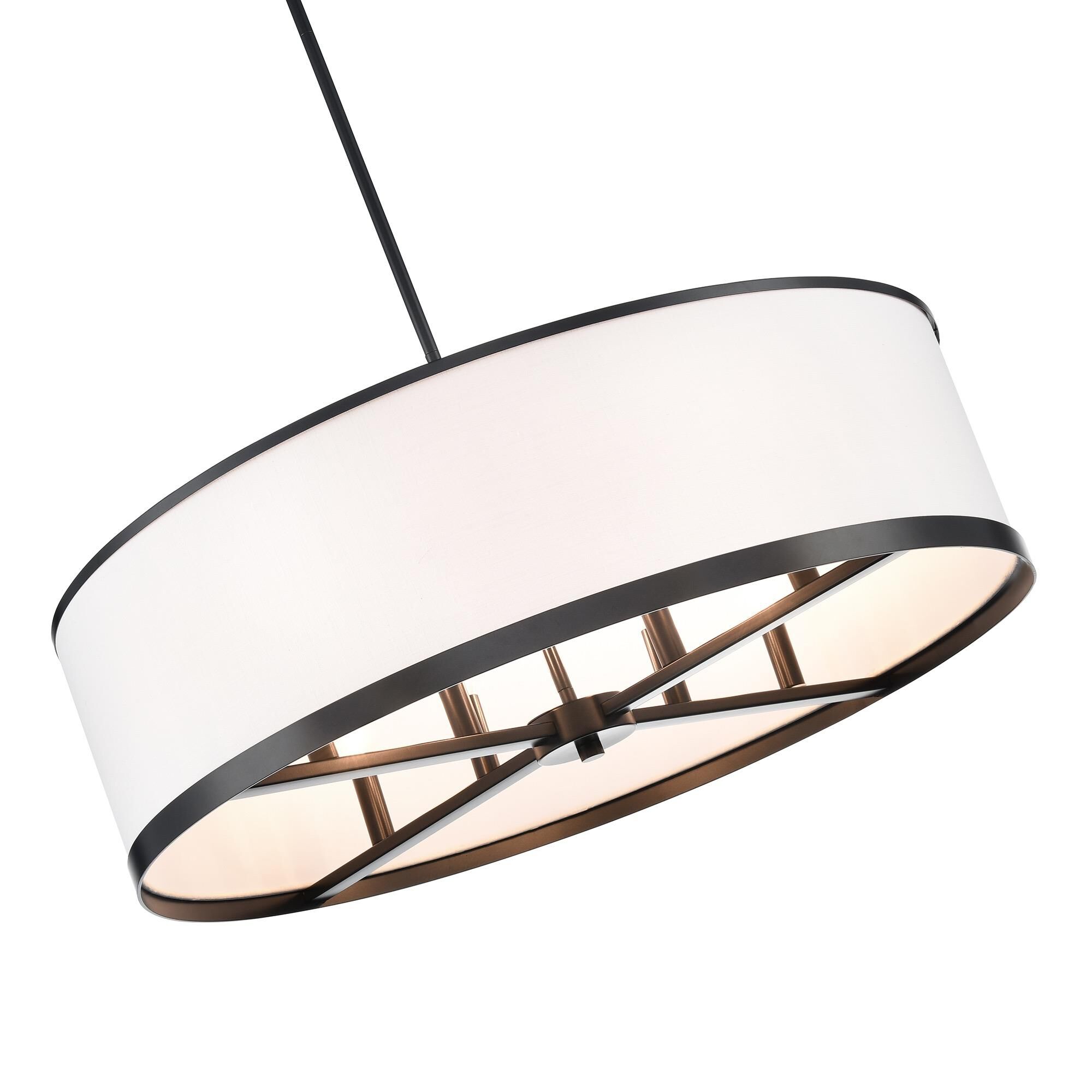 Shown in Black finish and White Fabric shade