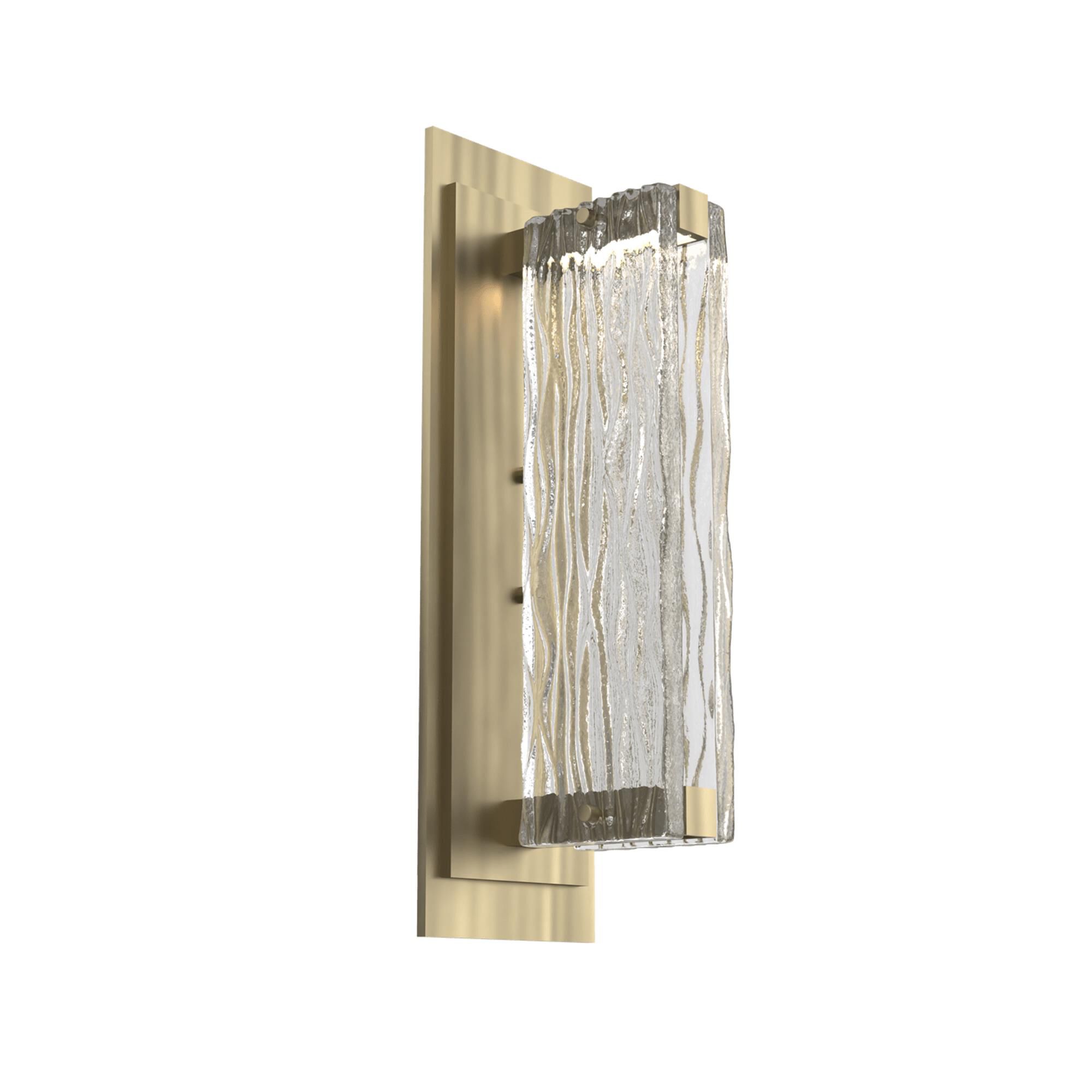 Shown in Heritage Brass finish and Tidal Cast glass