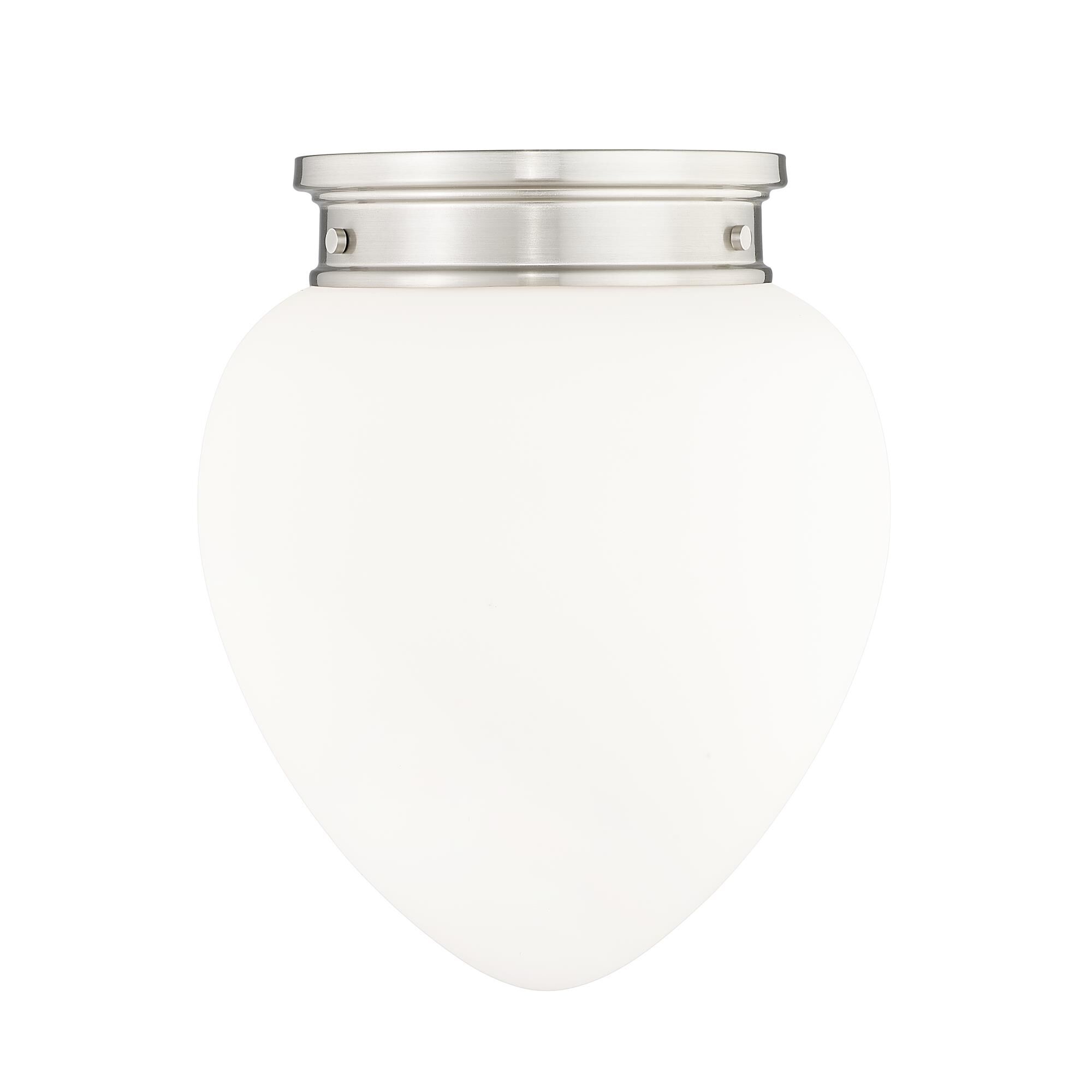 Shown in Brushed Nickel finish and Etched Opal glass and Etched Opal shade