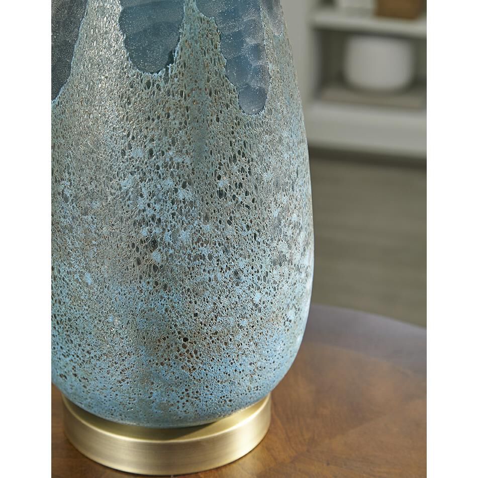 Shown in Brass finish and Cream glass and Cream Linen Tapered Drum shade