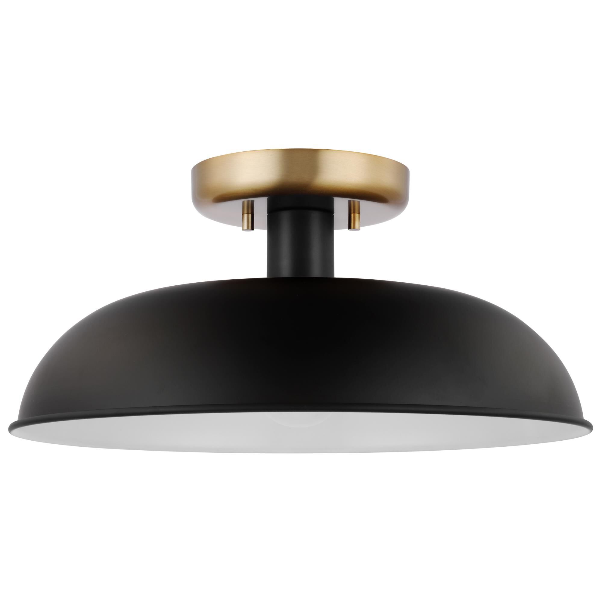 Shown in Matte Black and Burnished Brass finish