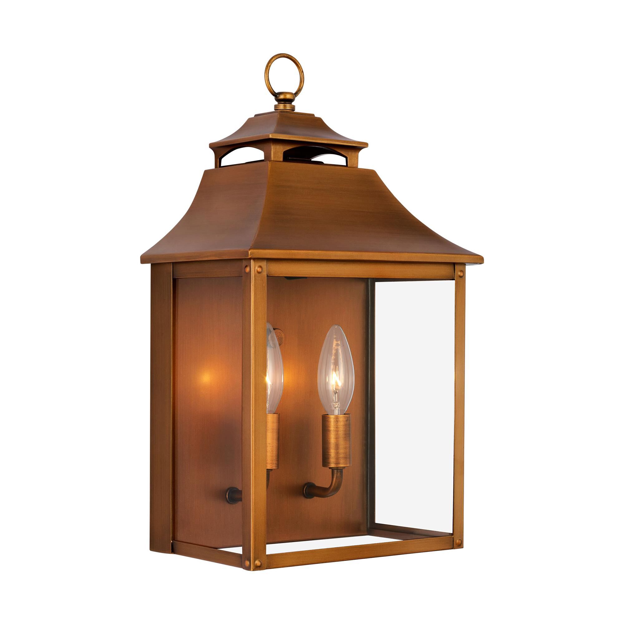 Shown in Natural Copper finish and Clear Seeded glass