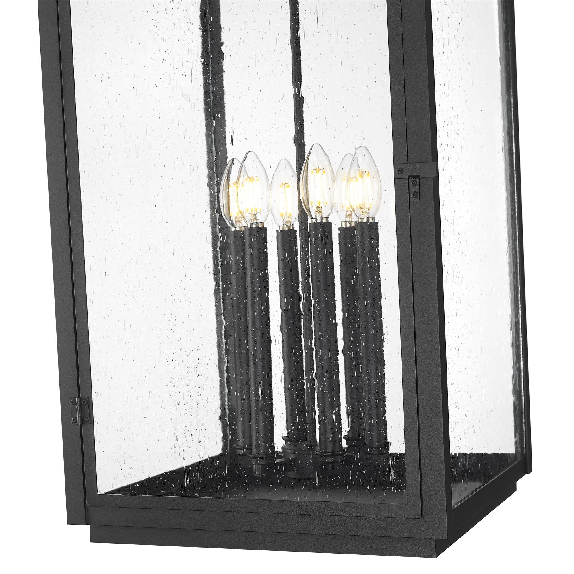 Shown in Sand Black finish and Clear Seedy glass and Clear Seedy shade