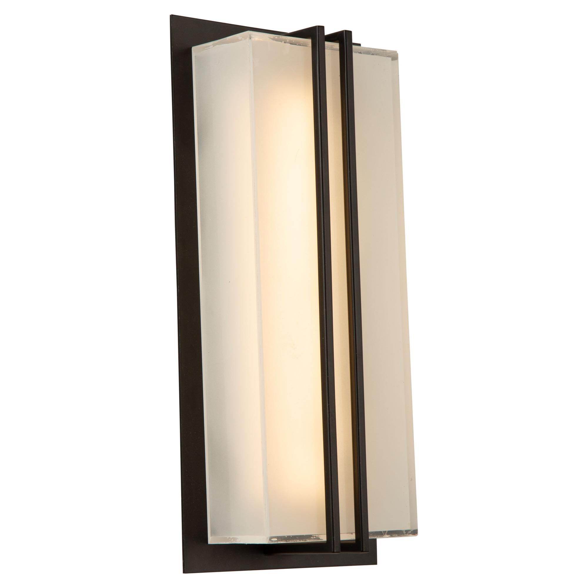 Shown in Black finish and Frosted glass and Vertical Stripes accent