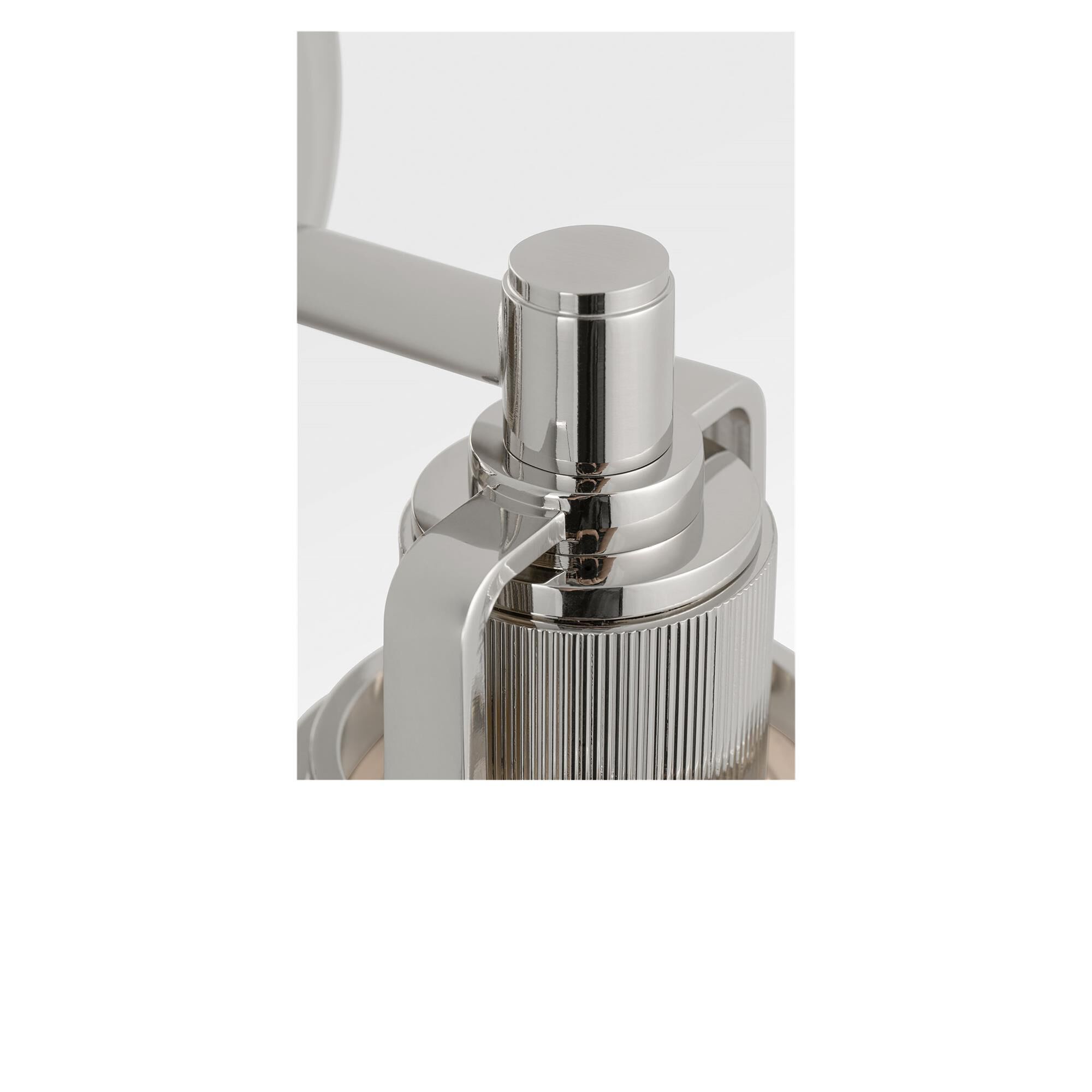 Shown in Polished Nickel finish and Milk glass