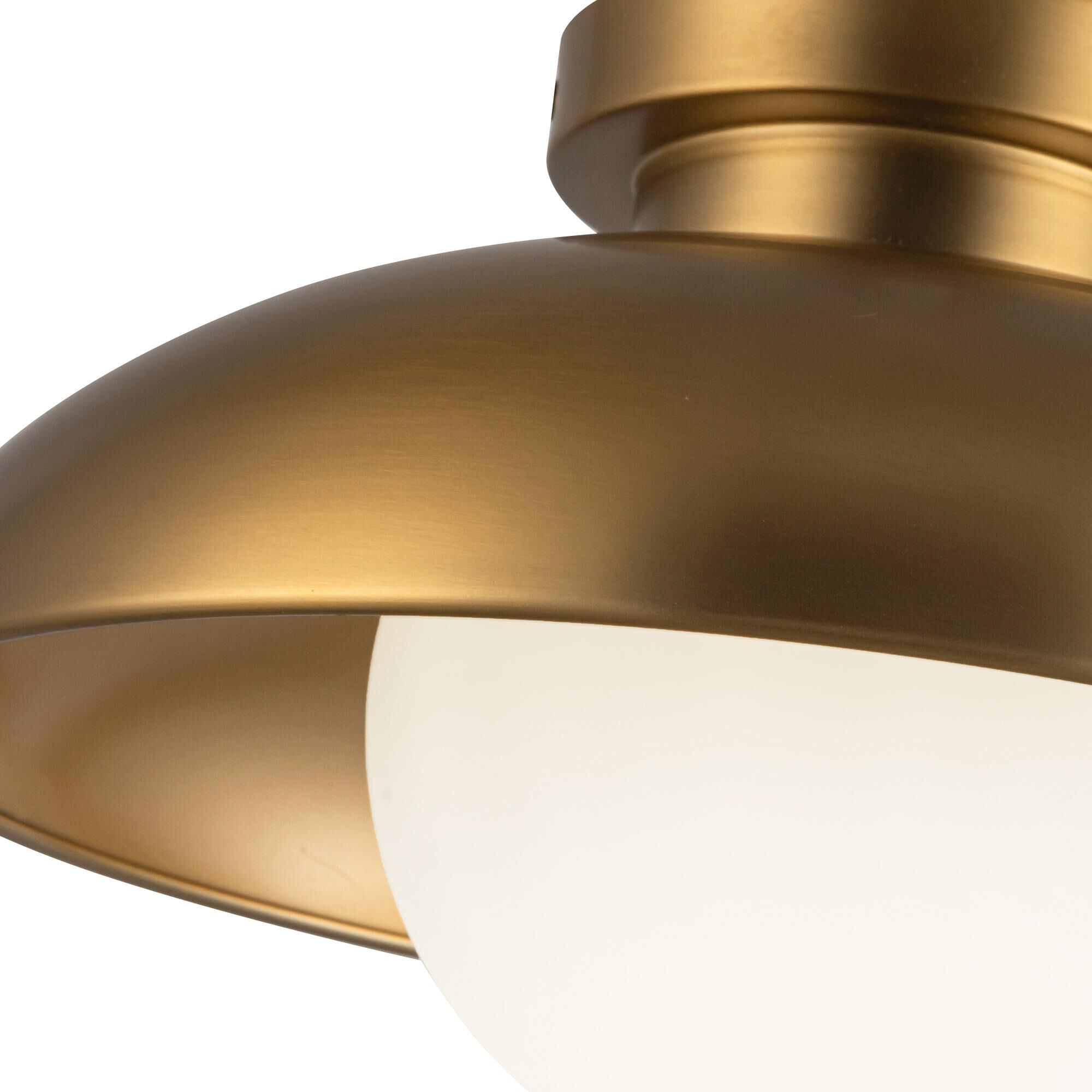 Shown in Aged Gold finish and Opal Matte glass