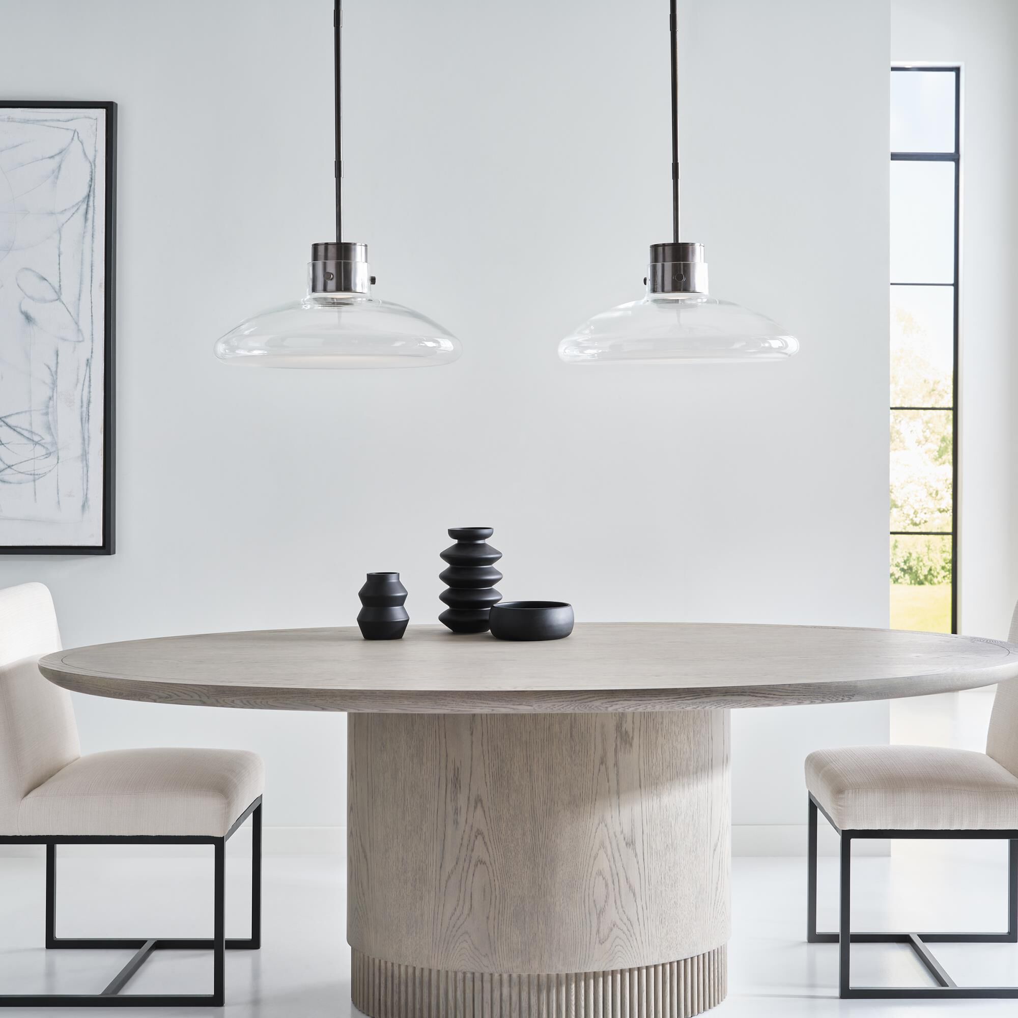 Shown in Burnished Bronze finish and Clear glass