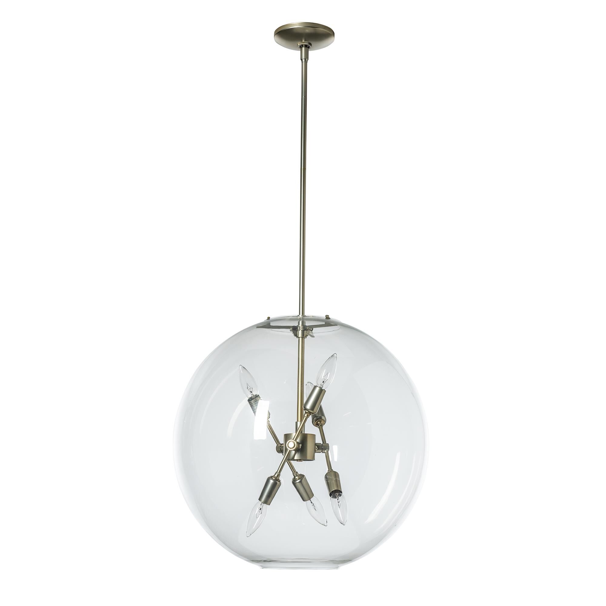 Shown in Modern Brass finish and Clear glass