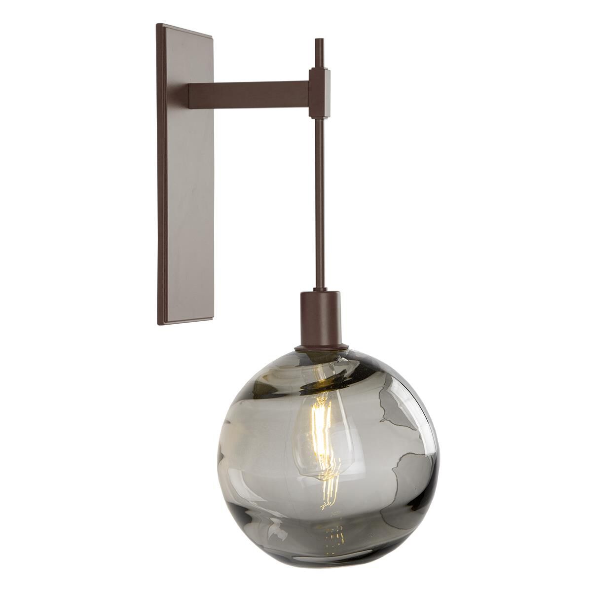 Shown in Flat Bronze finish and Optic Blown Smoke glass