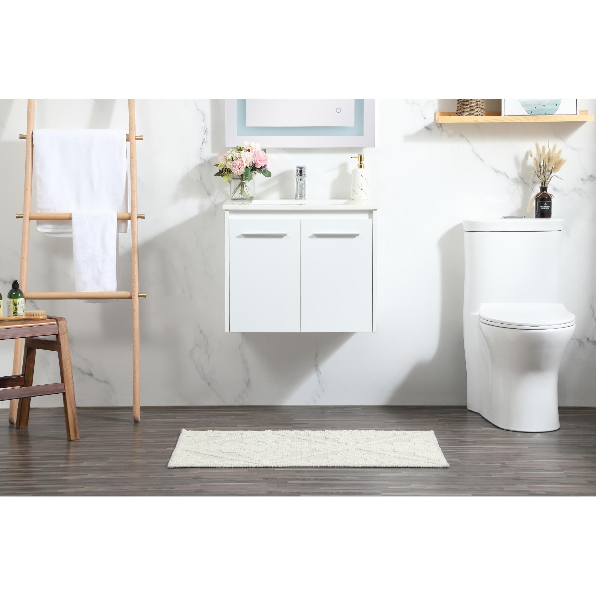 Shown in White finish