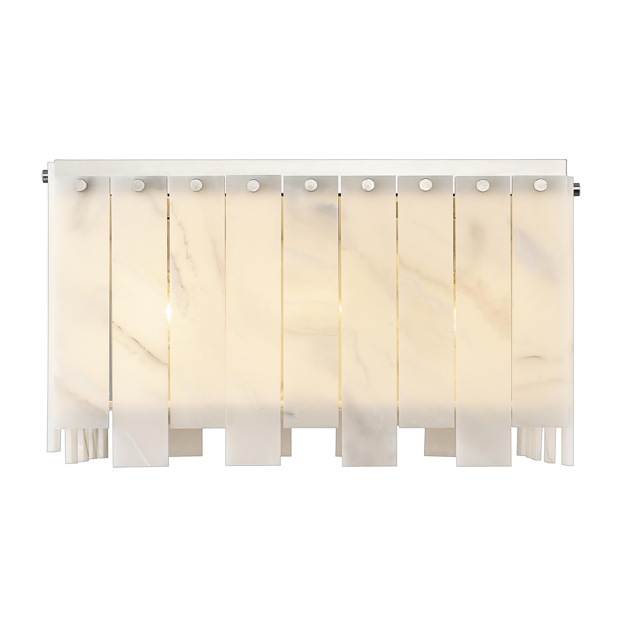 Shown in Polished Nickel finish and Alabaster Resin shade