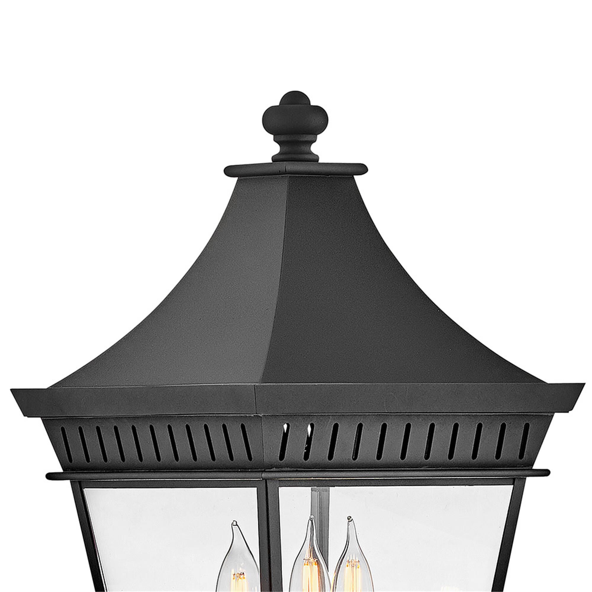 Shown in Museum Black finish and Clear glass