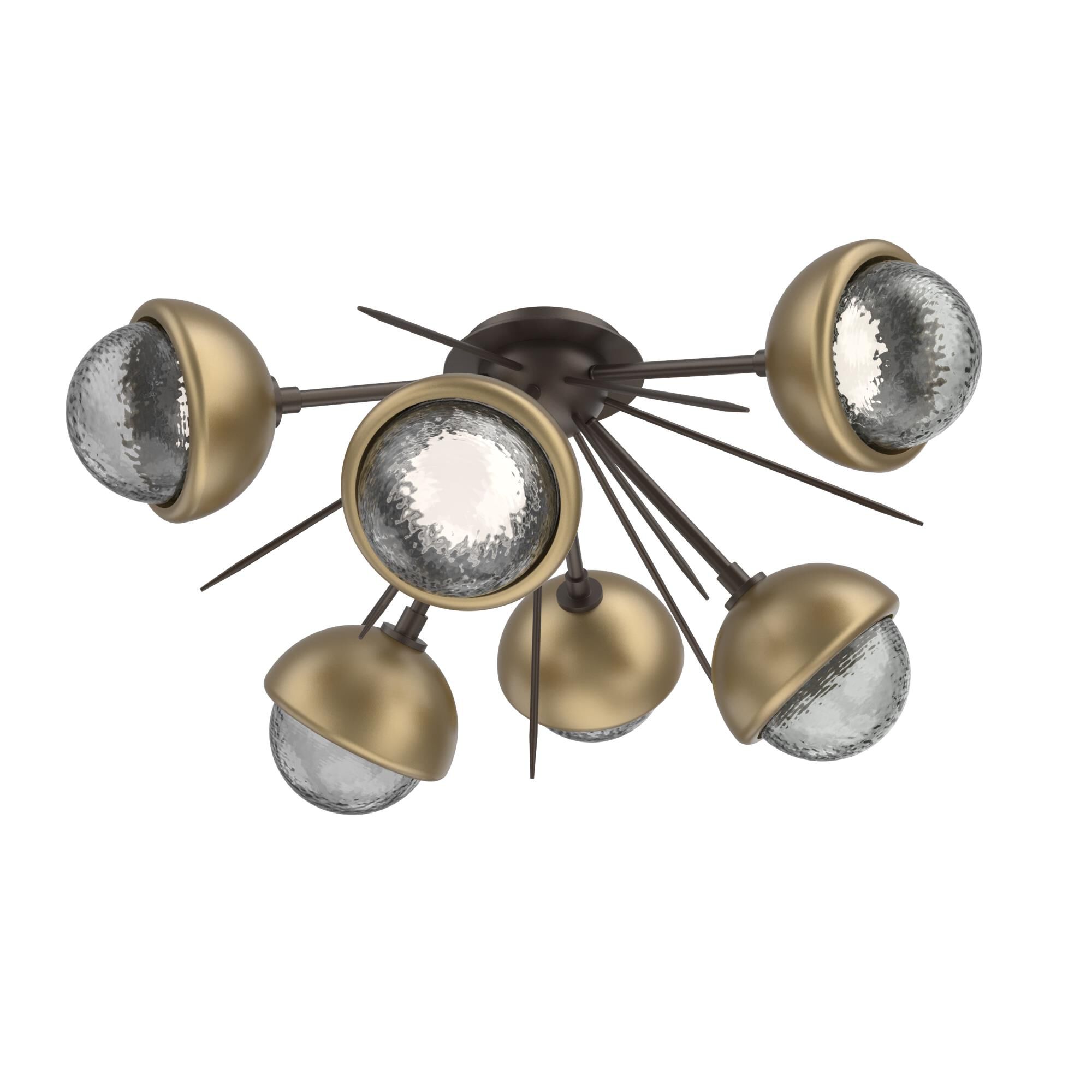 Shown in Flat Bronze finish and Smoke glass and Gilded Brass accent