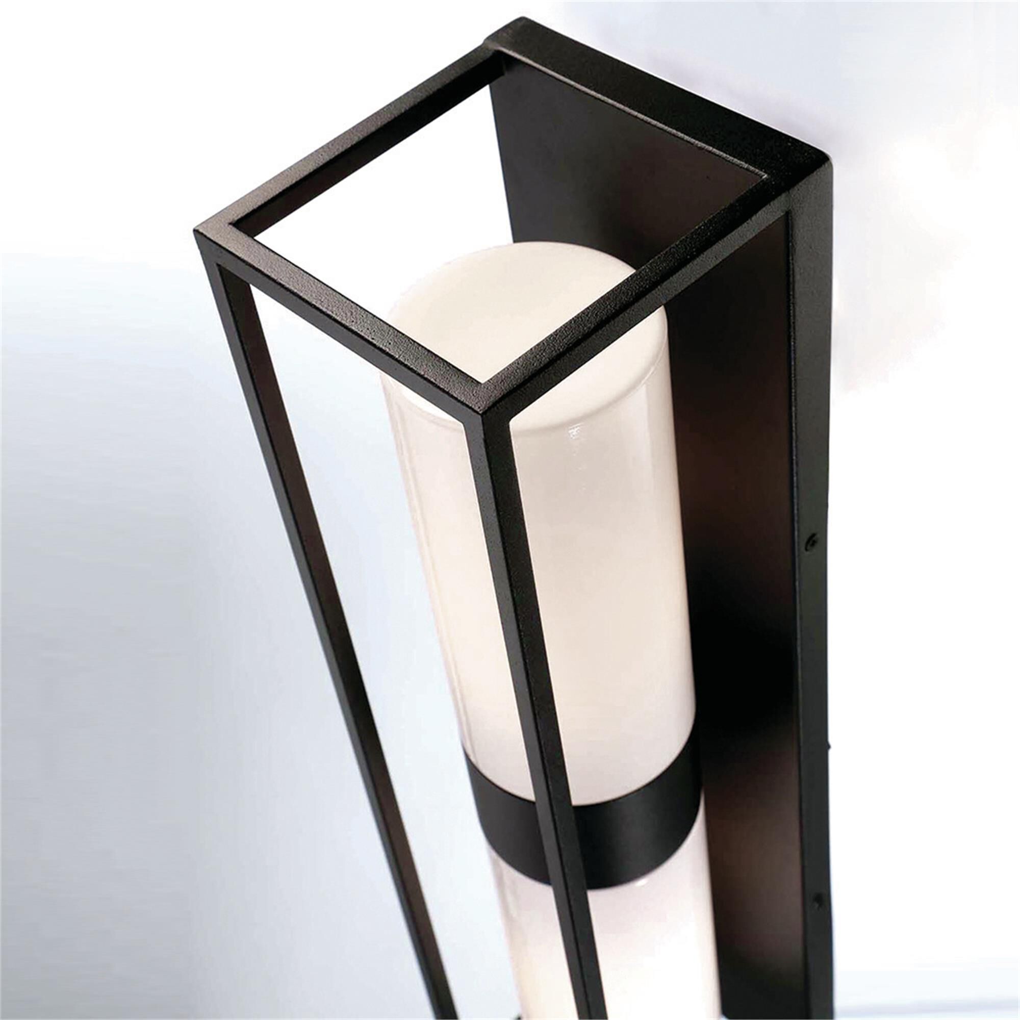 Shown in Satin Black finish and Glass shade