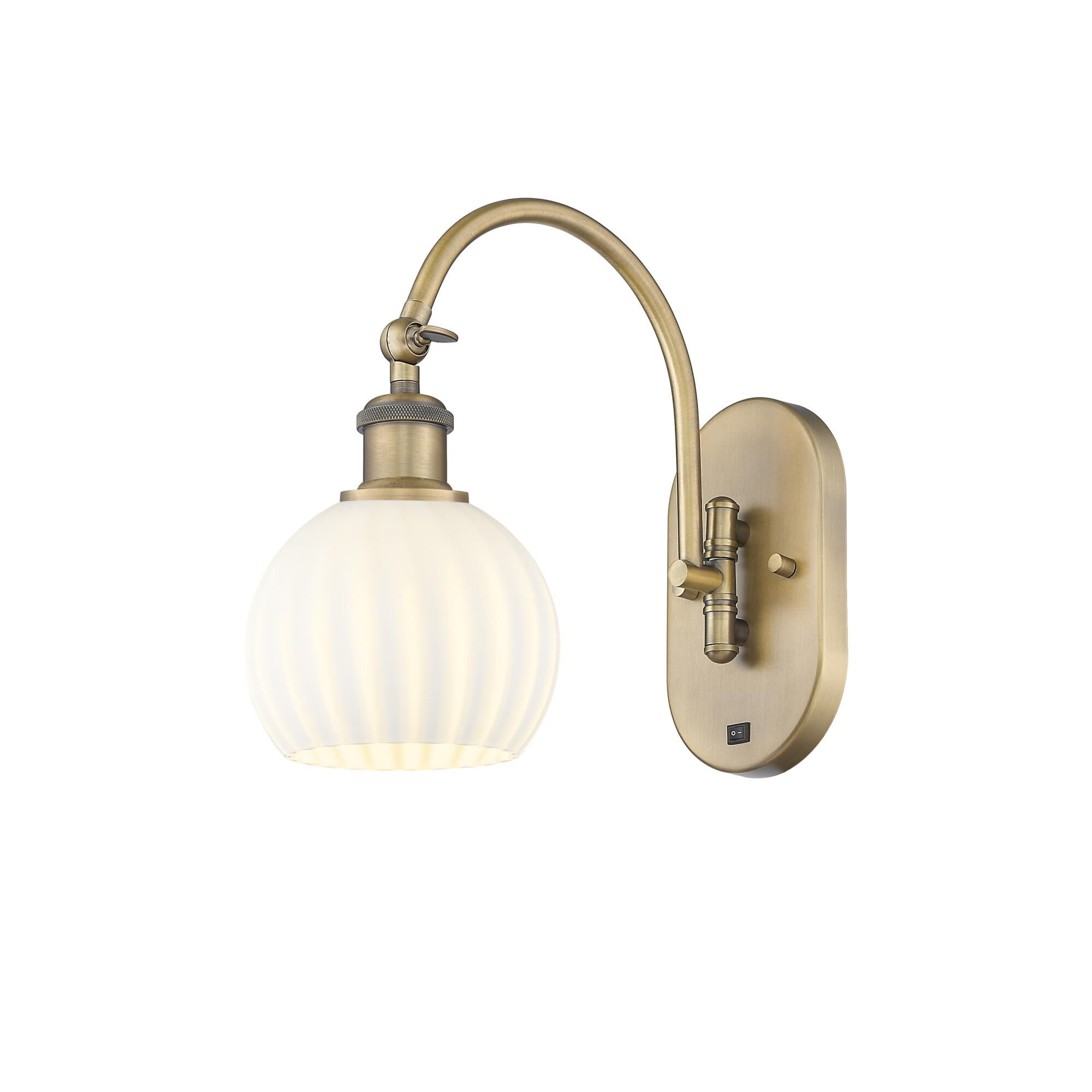 Bruno Marashlian White Venetian 6 Inch Wall Swing Lamp by Innovations Lighting