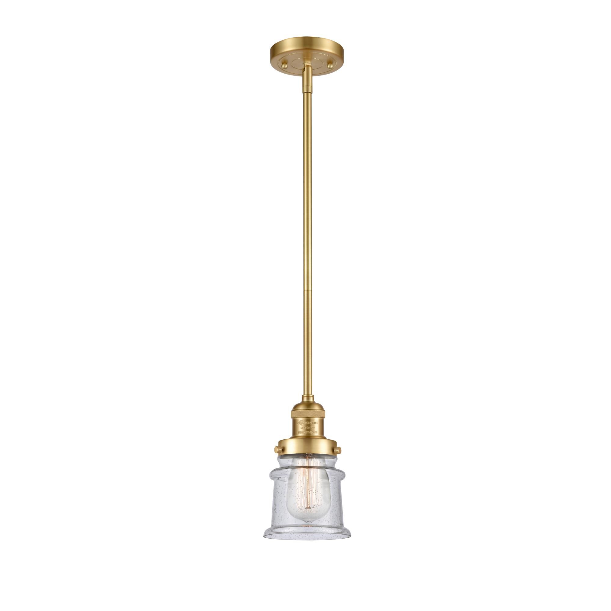 Shown in Satin Gold finish and Seedy glass