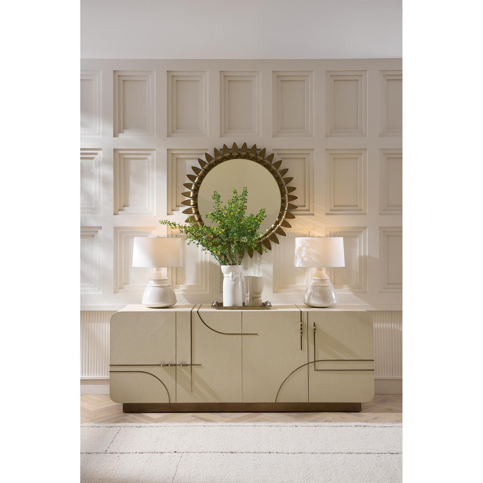 Shown in Ivory finish and Satin Walnut accent