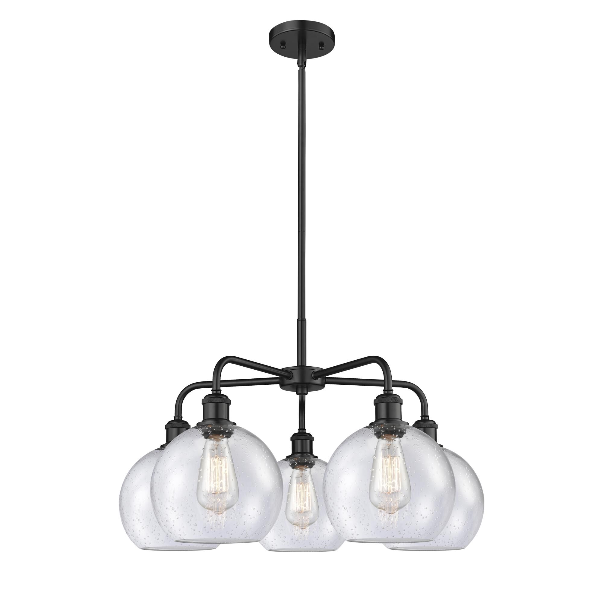 Shown in Matte Black finish and Seedy glass