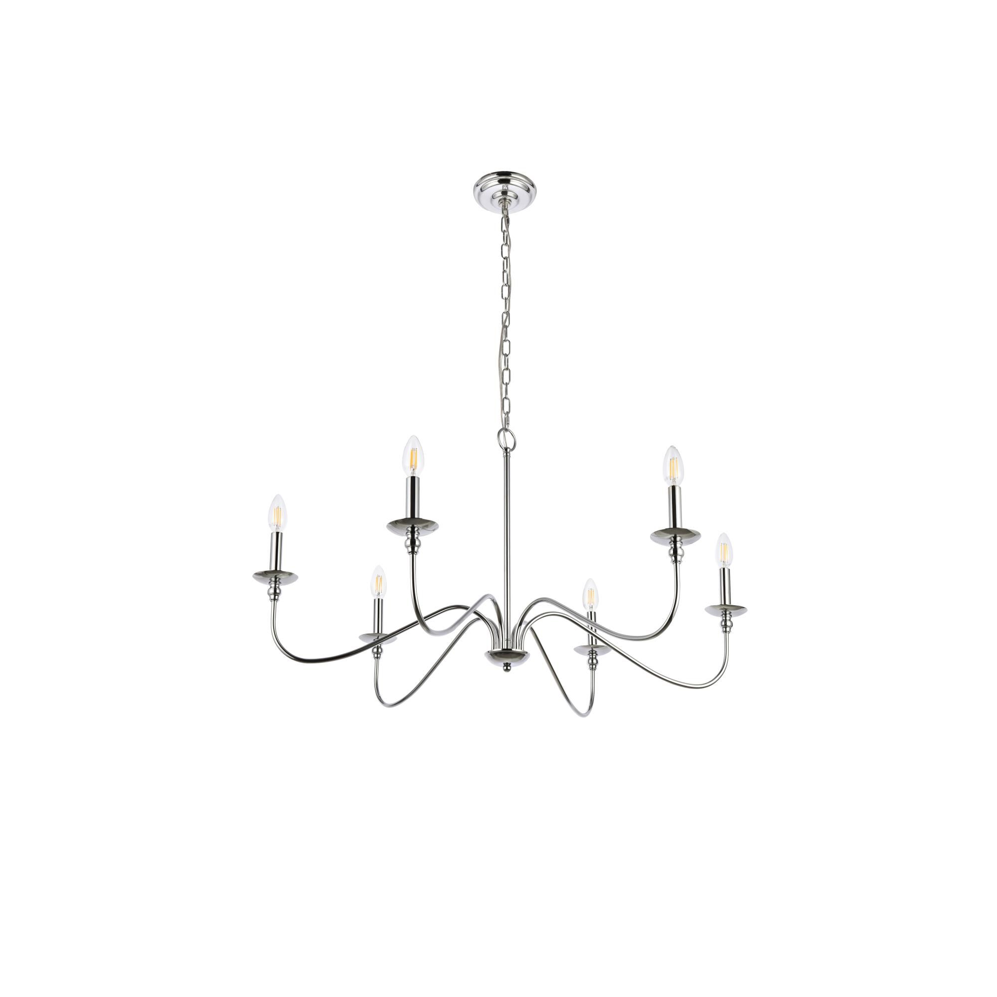 Rohan 36 Inch 6 Light Chandelier by Elegant Lighting