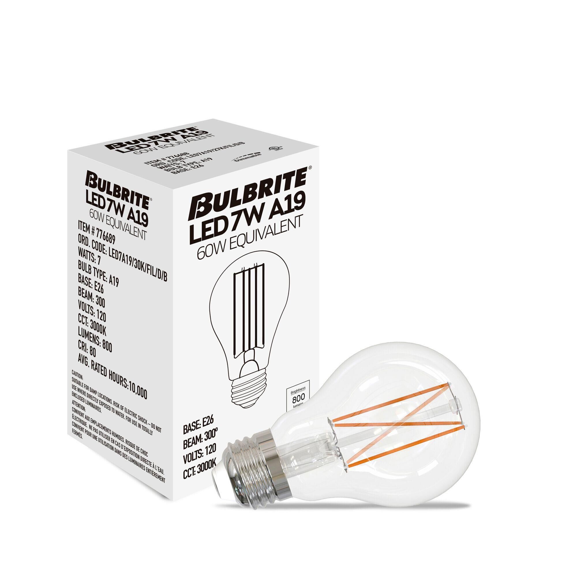 Medium Base E26 A19 3000LK LED Light Bulb by Bulbrite