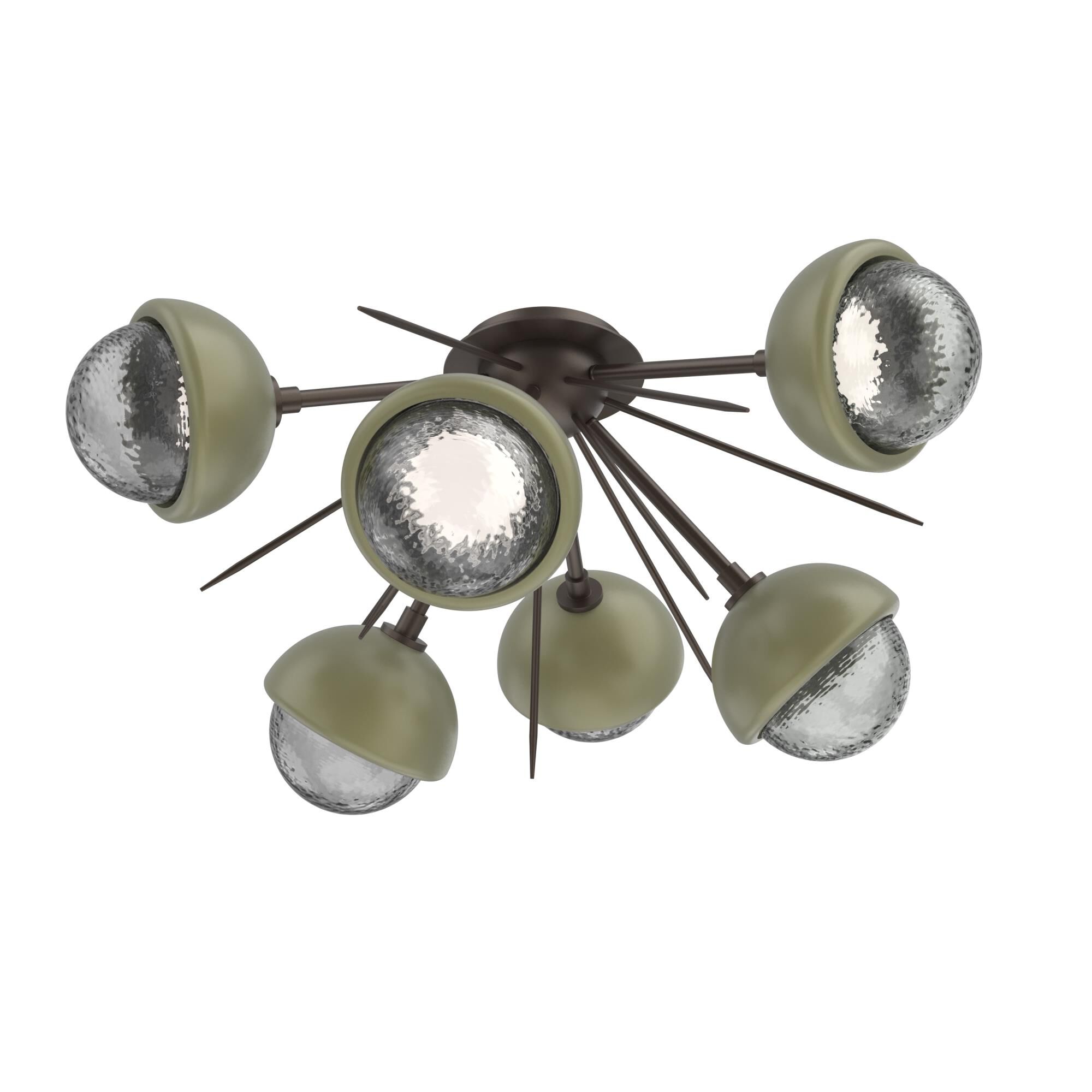 Shown in Flat Bronze finish and Smoke glass and Sage Green accent