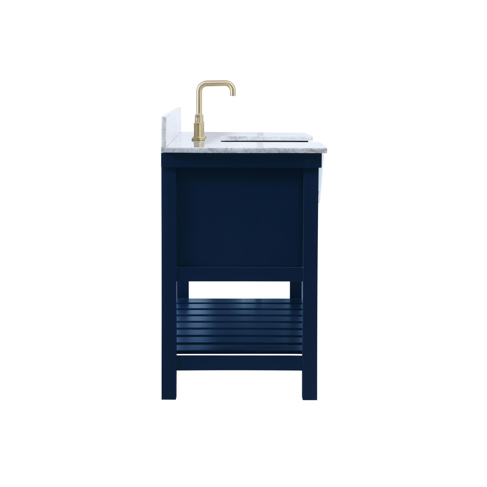 Shown in Blue finish and With Backsplash accent