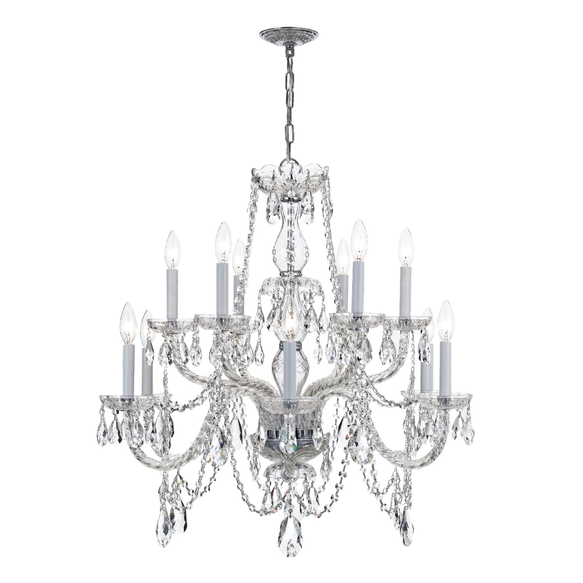Shown in Polished Chrome finish and Clear Hand Cut crystal