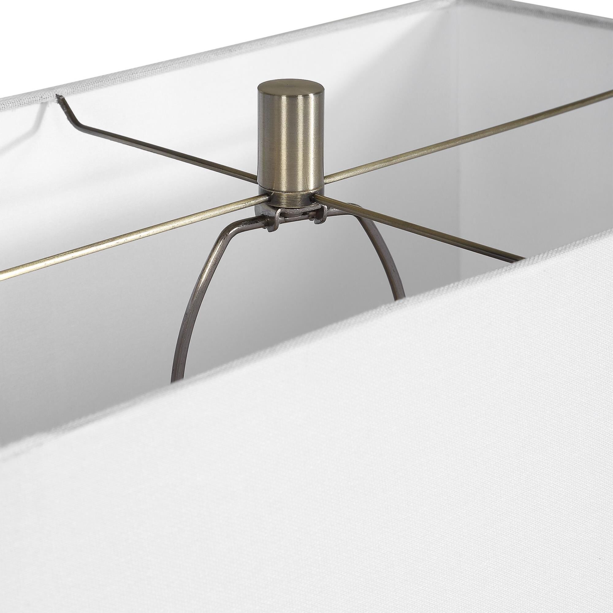 Shown in Black finish and Rectangle Hardback shade