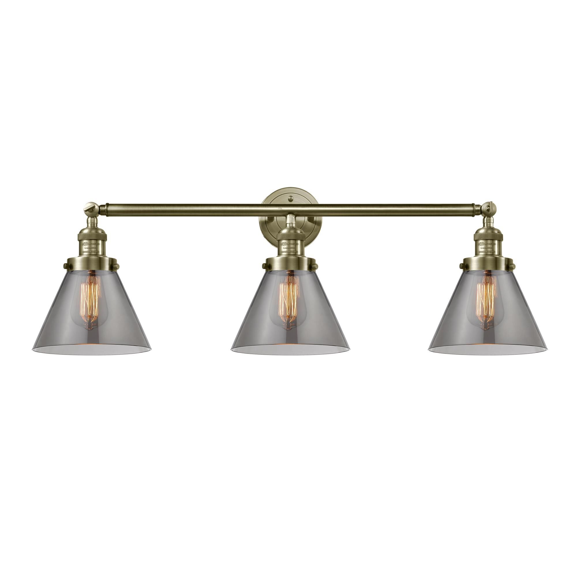Bruno Marashlian Large Cone 32 Inch 3 Light Bath Vanity Light by Innovations Lighting