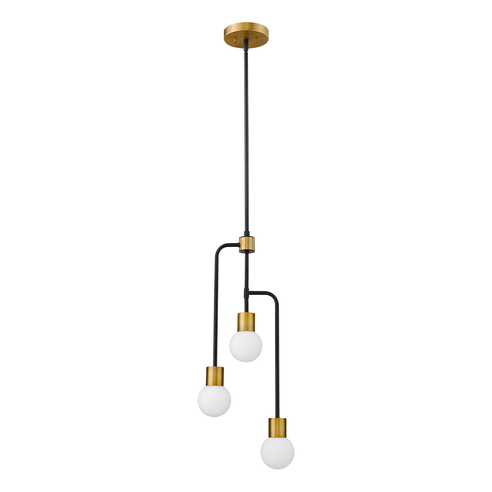 Shown in Matte Black + Foundry Brass finish and Glass shade