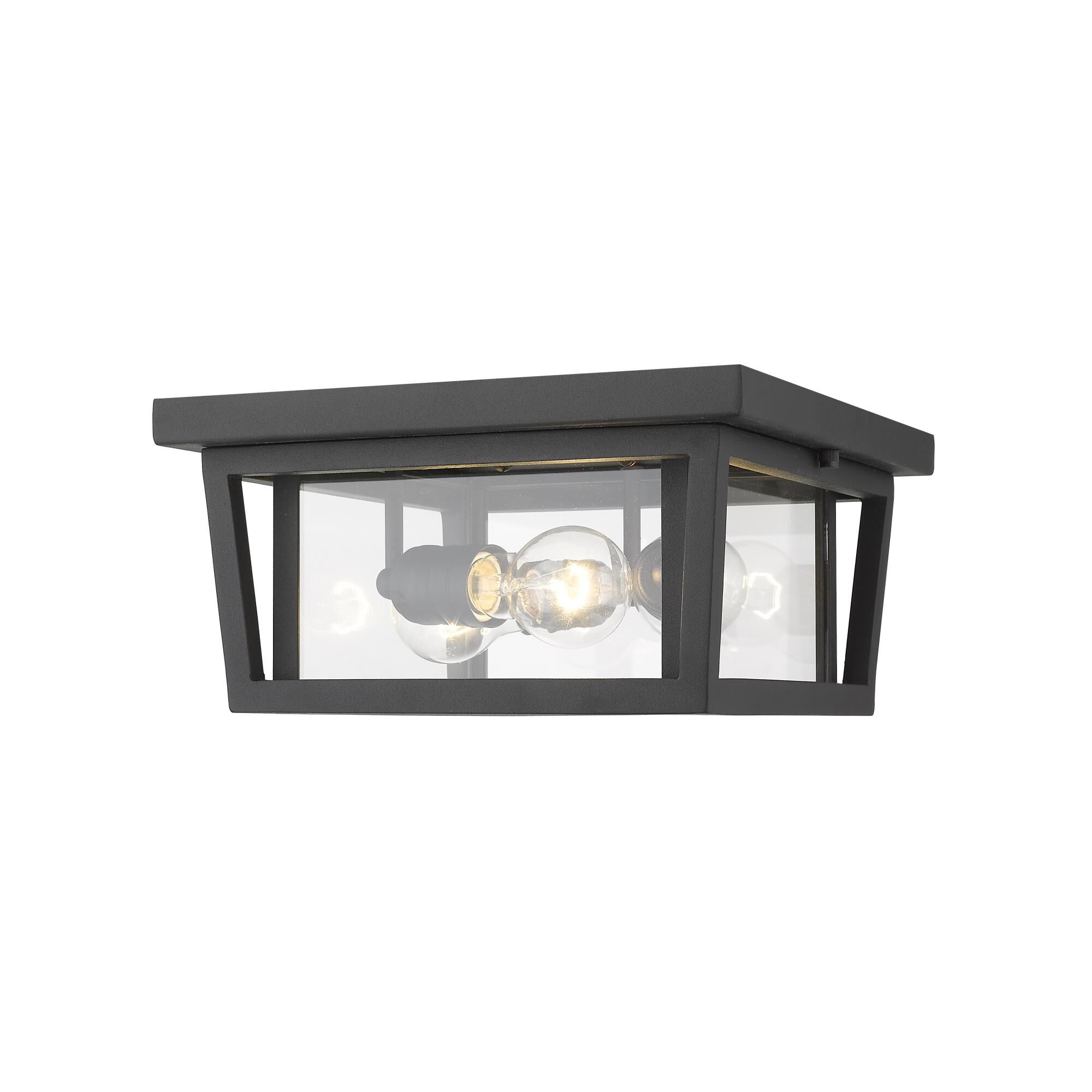 Shown in Black finish and Glass shade
