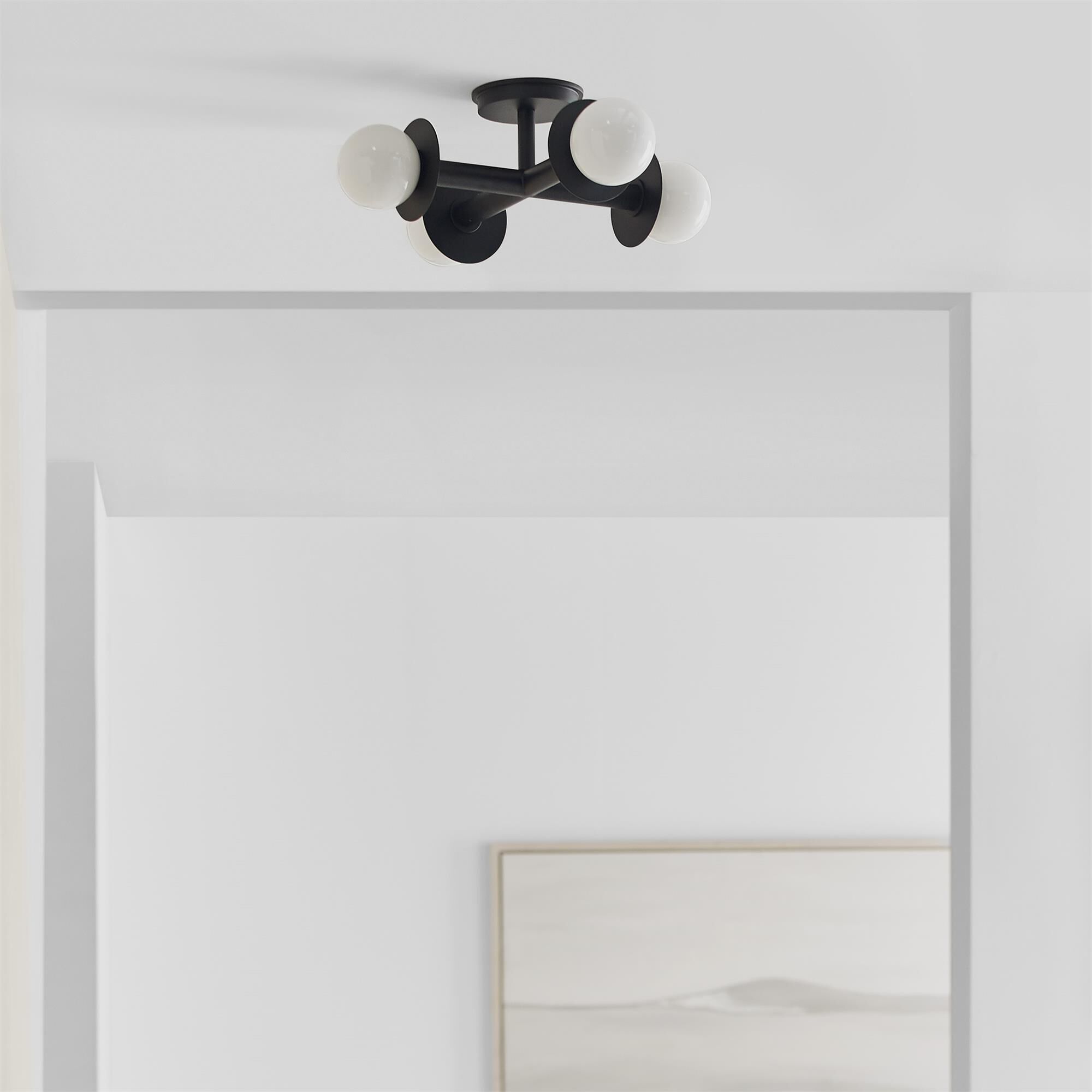 Kelly Wearstler Nodes 18 Inch 4 Light Semi Flush Mount,