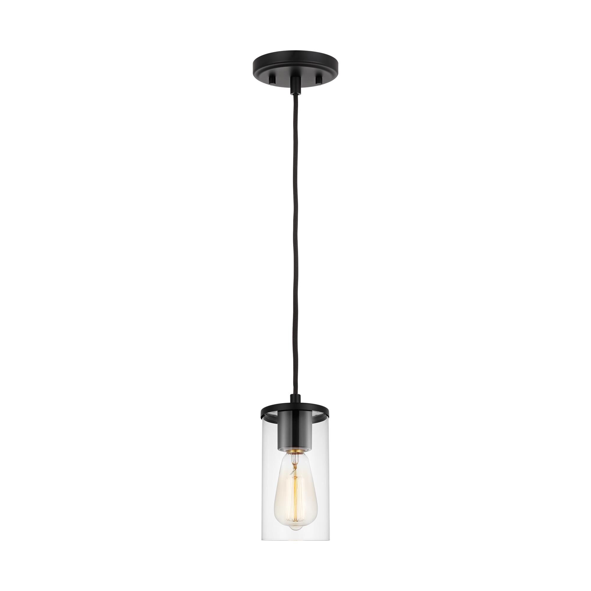 Shown in Midnight Black finish and Clear Glass shade