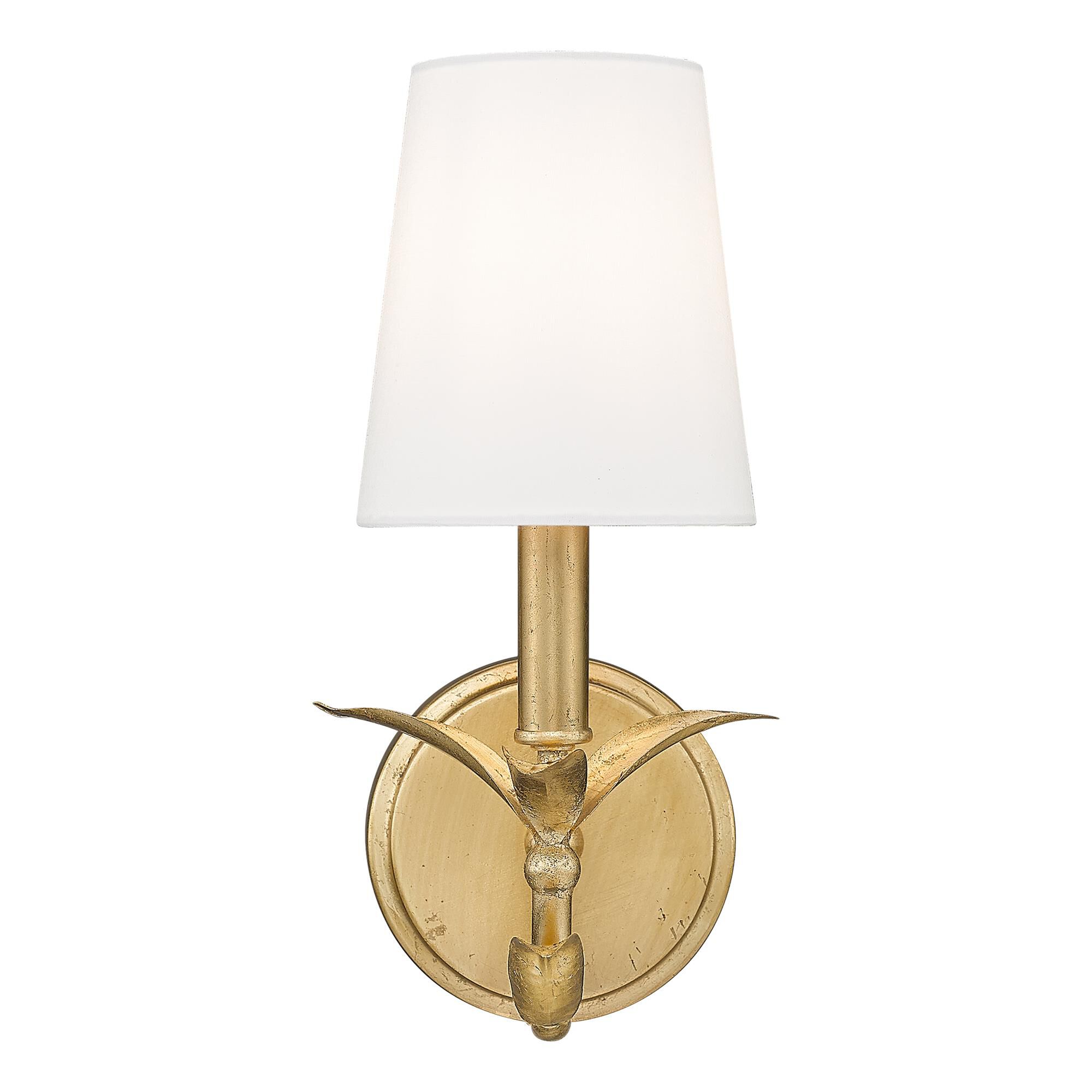 Shown in Gold Leaf finish and White glass