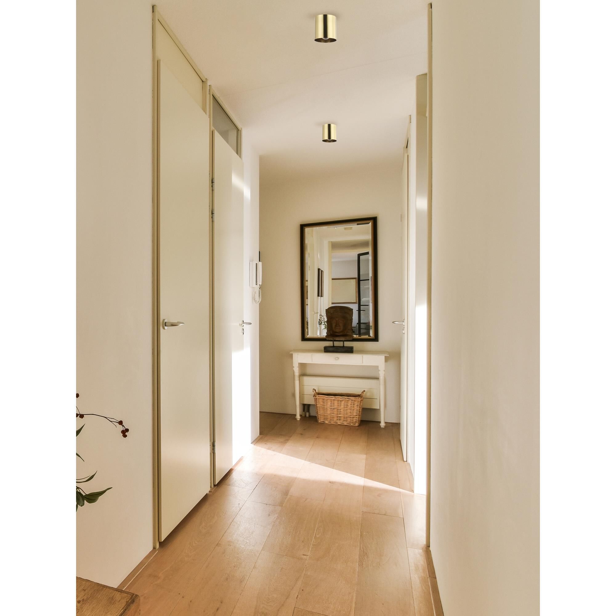 Shown in Aged Brass finish and Aged Brass Metal Cylinder shade