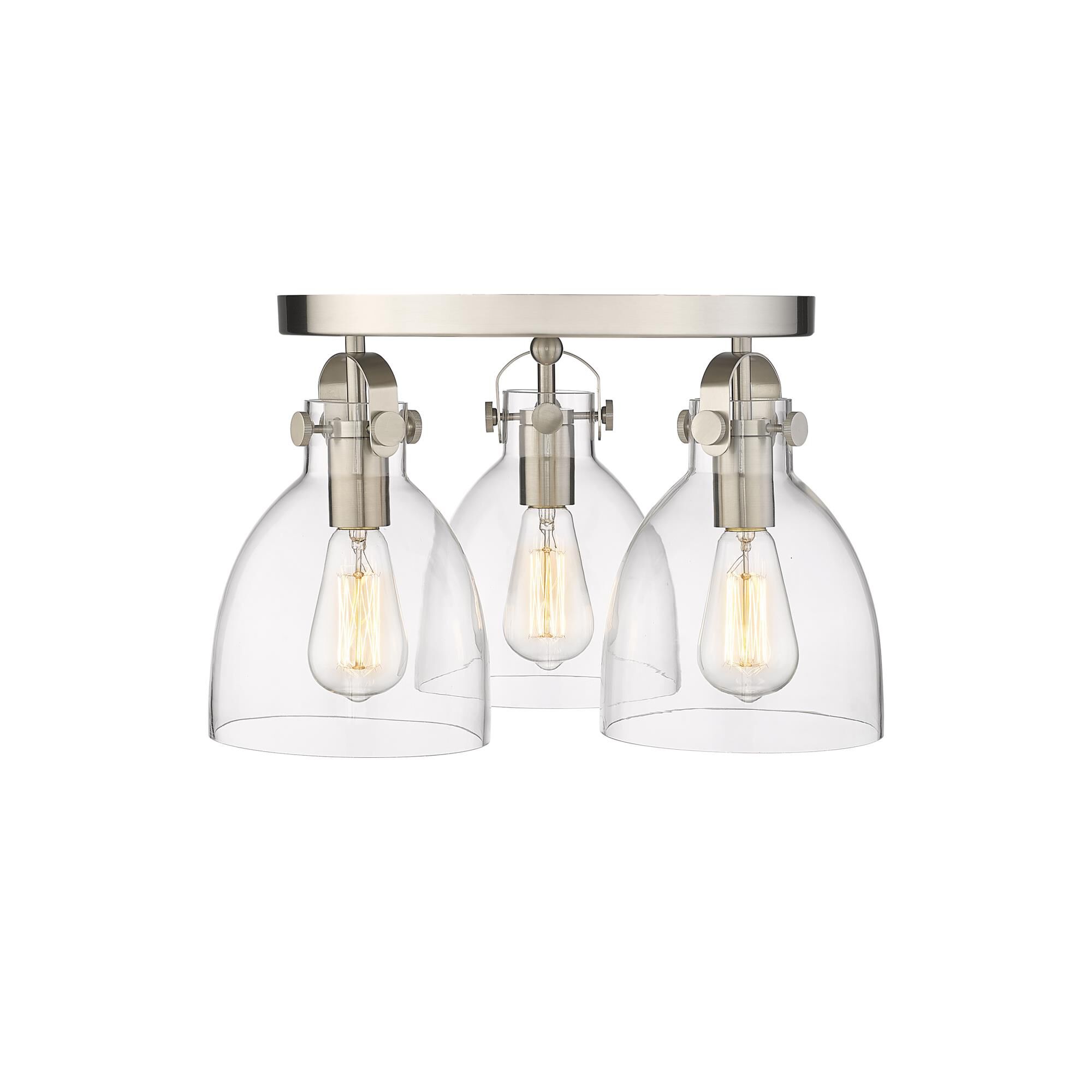 Shown in Satin Nickel finish and Clear glass