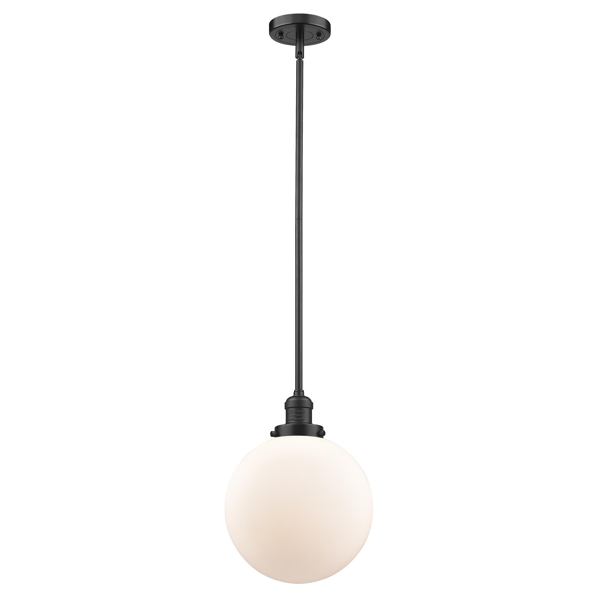 Shown in Oil Rubbed Bronze finish and Matte White Cased glass