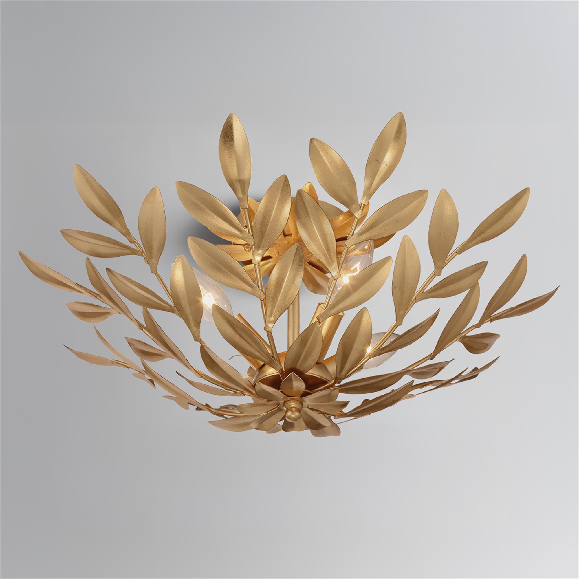 Shown in Antique Gold finish and Metal Lenses and Handcut Crystal crystal
