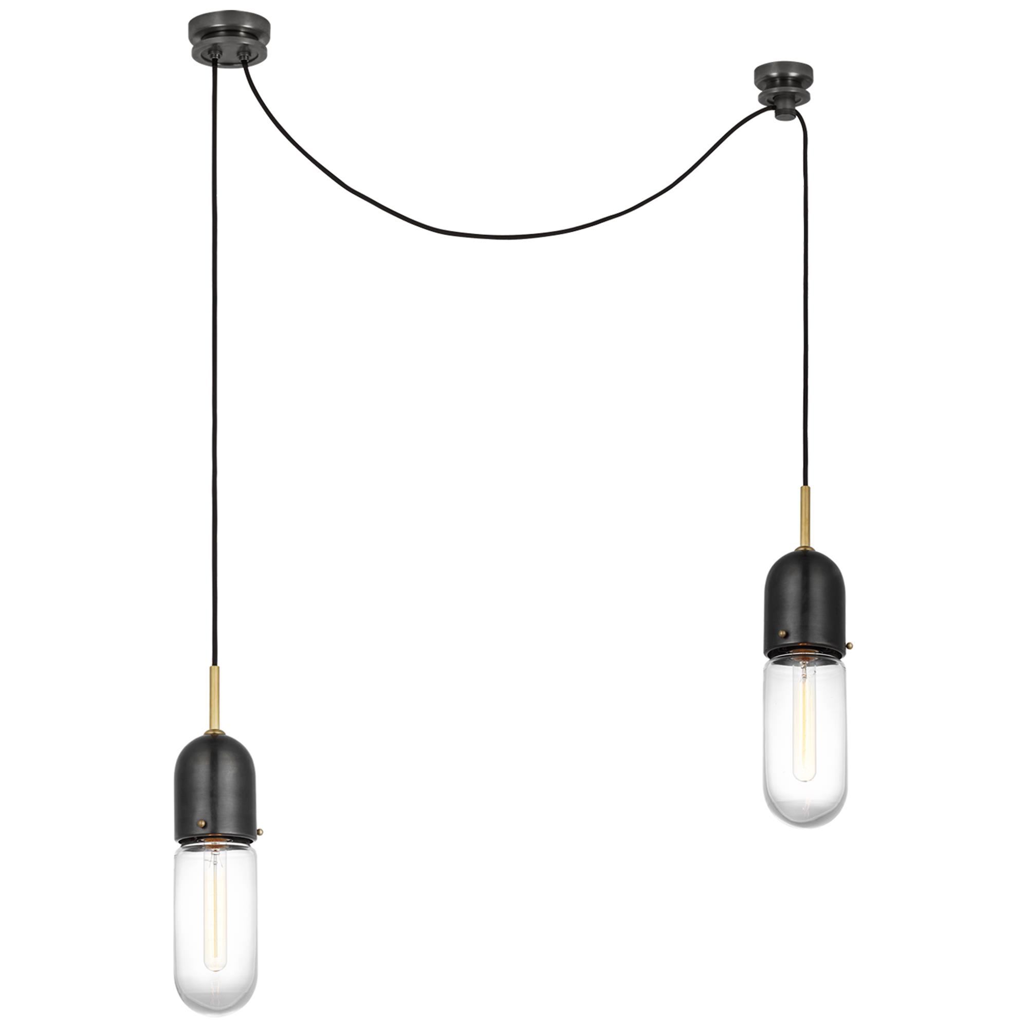 Shown in Bronze and Brass finish and Clear glass