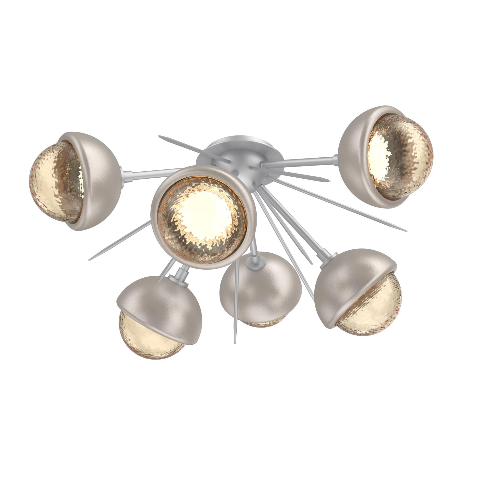 Shown in Classic Silver finish and Amber glass and Beige Silver accent