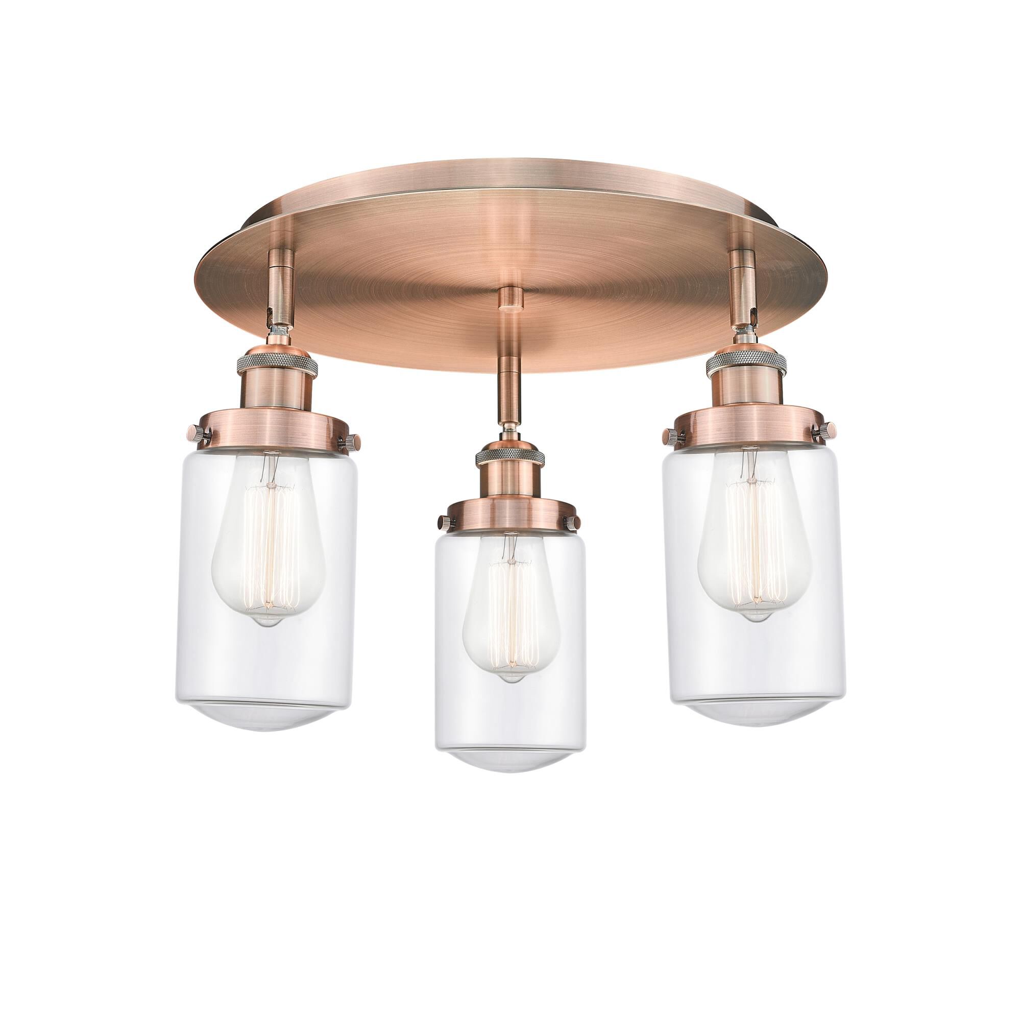 Shown in Antique Copper finish and Clear glass