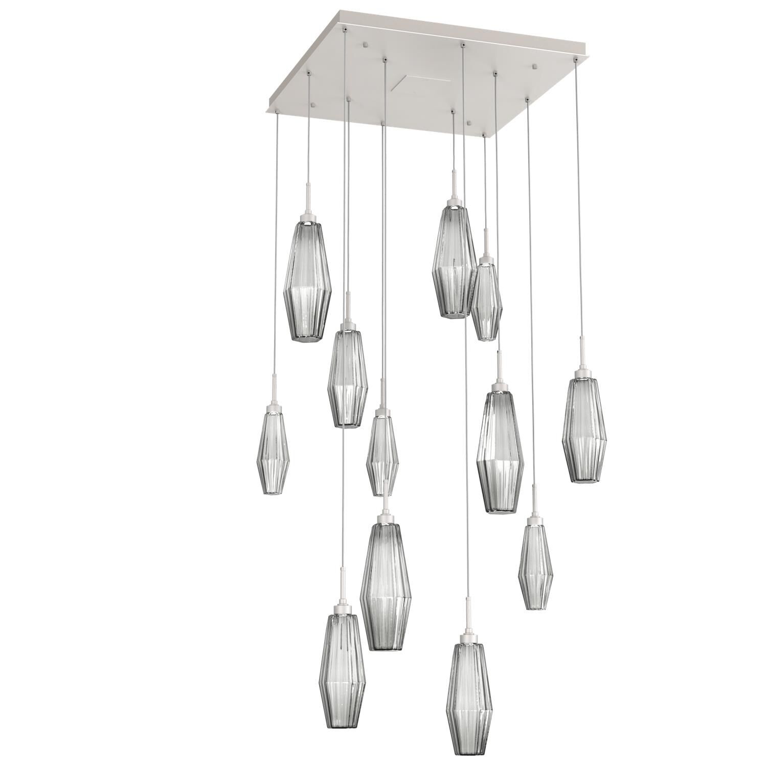 Shown in Metallic Beige Silver finish and Optic Rib Smoke glass