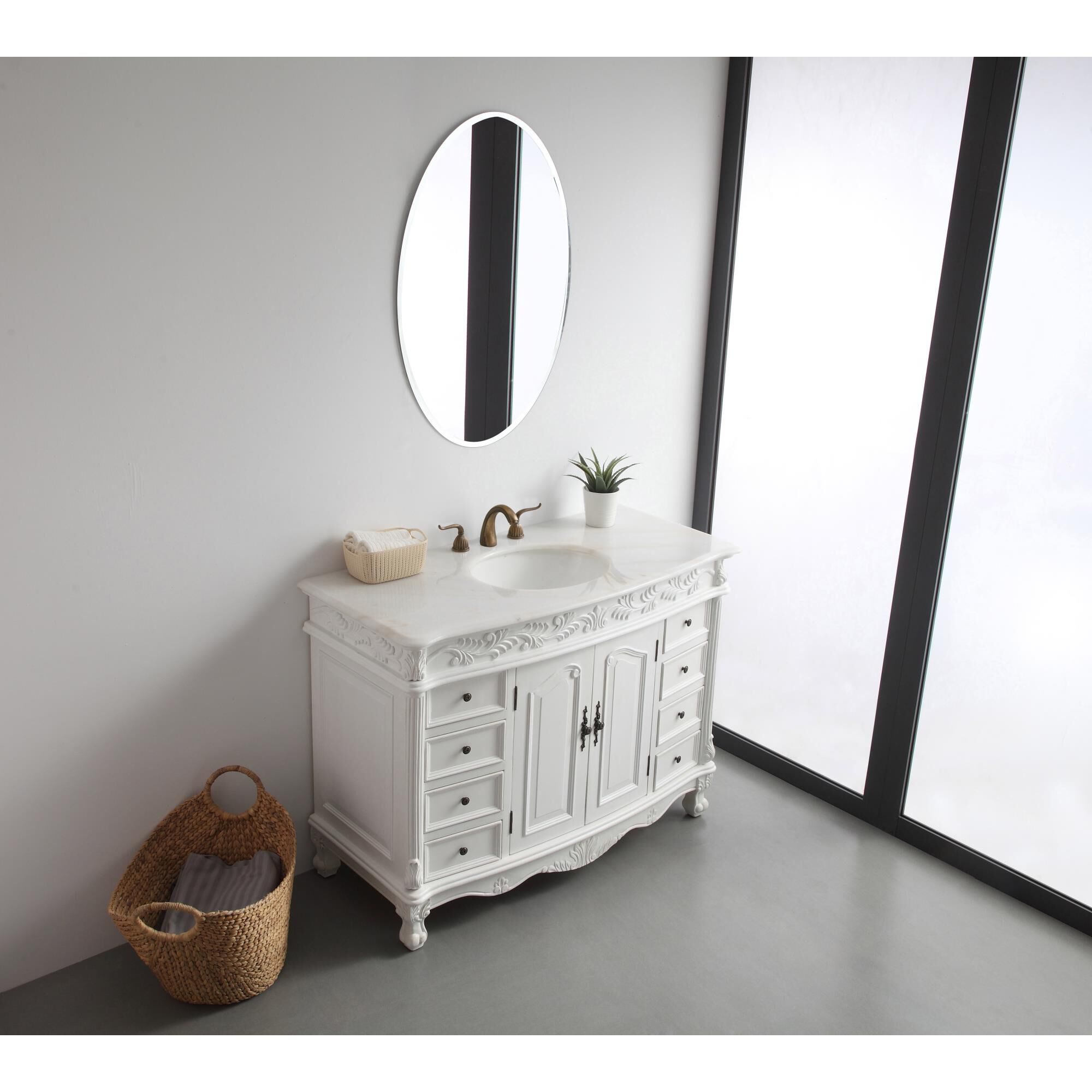 Shown in Antique White finish