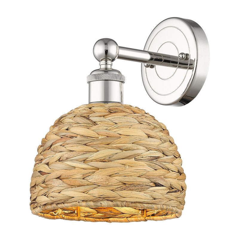 Bruno Marashlian Woven Rattan 11 Inch Wall Sconce by Innovations Lighting